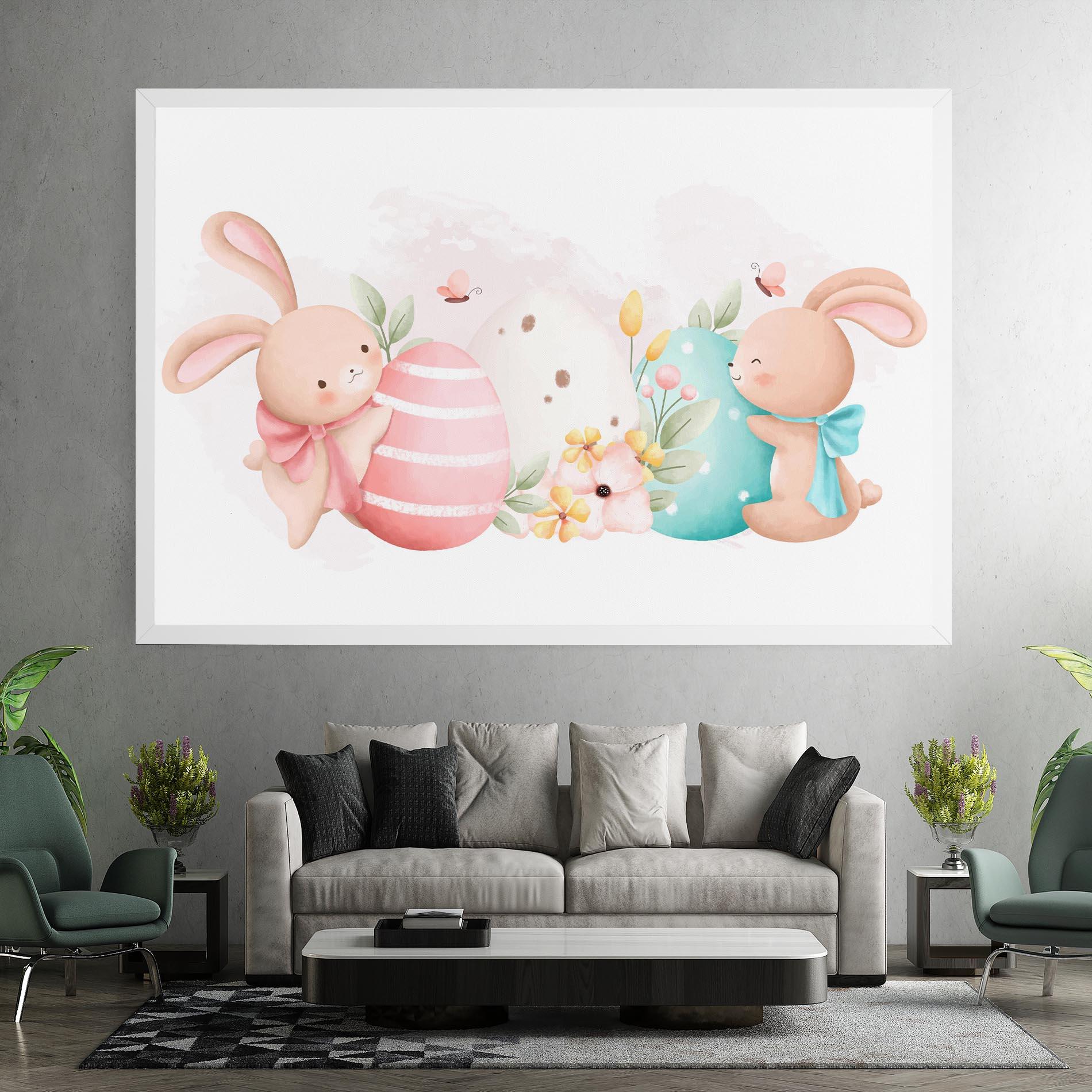 Leinwandbild Cute Bunny Art mockup 7
