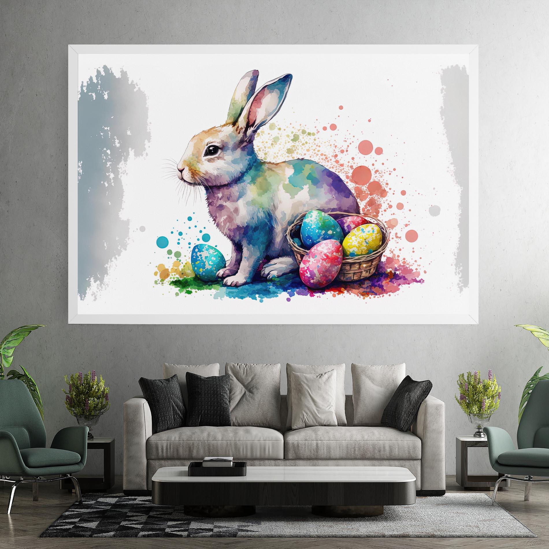 Leinwandbild Easter Bunny Watercolor mockup 7