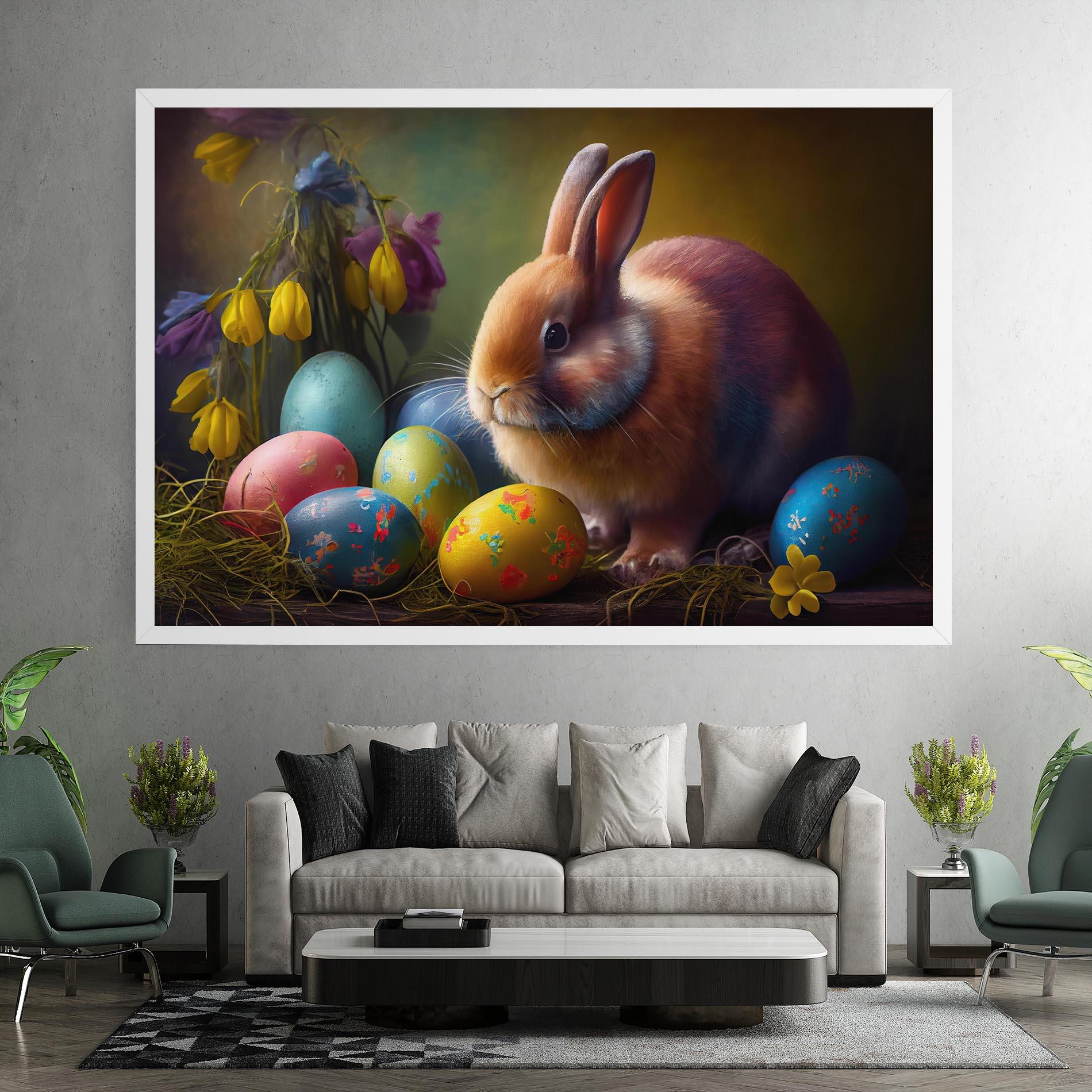Leinwandbild Easter Cute Rabbit mockup 7