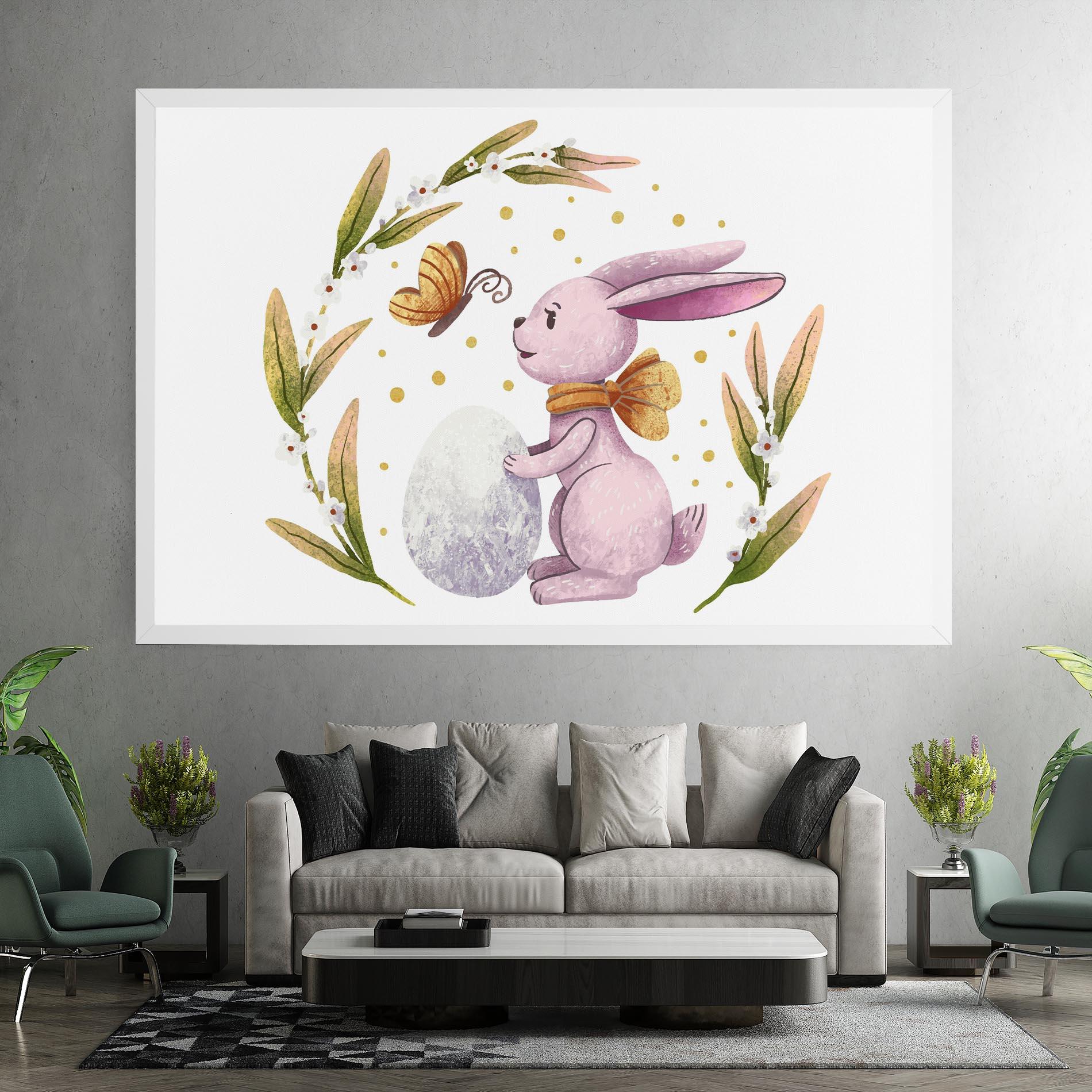 Leinwandbild Easter Pink Bunny mockup 7