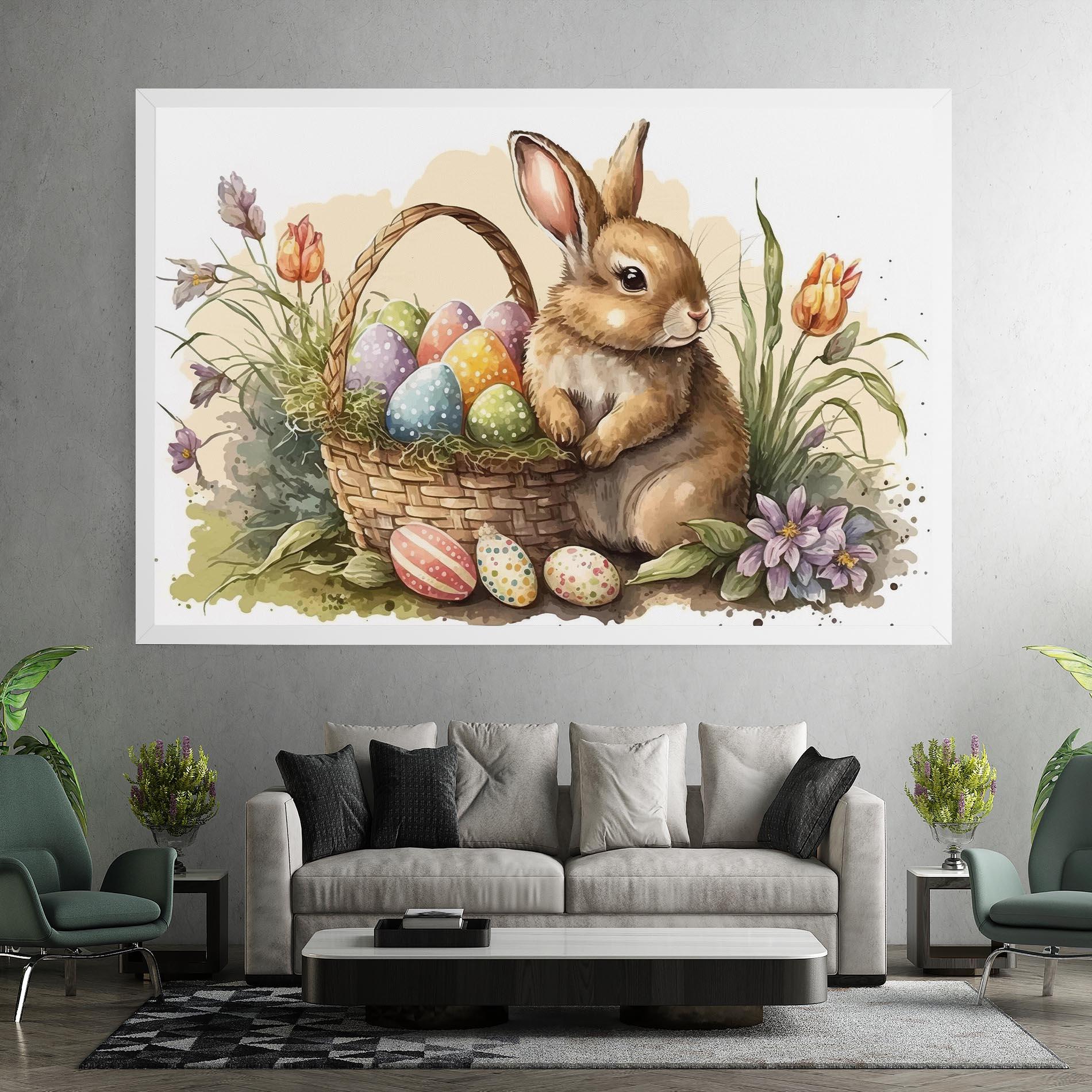 Leinwandbild Eggs Baby Bunny mockup 7