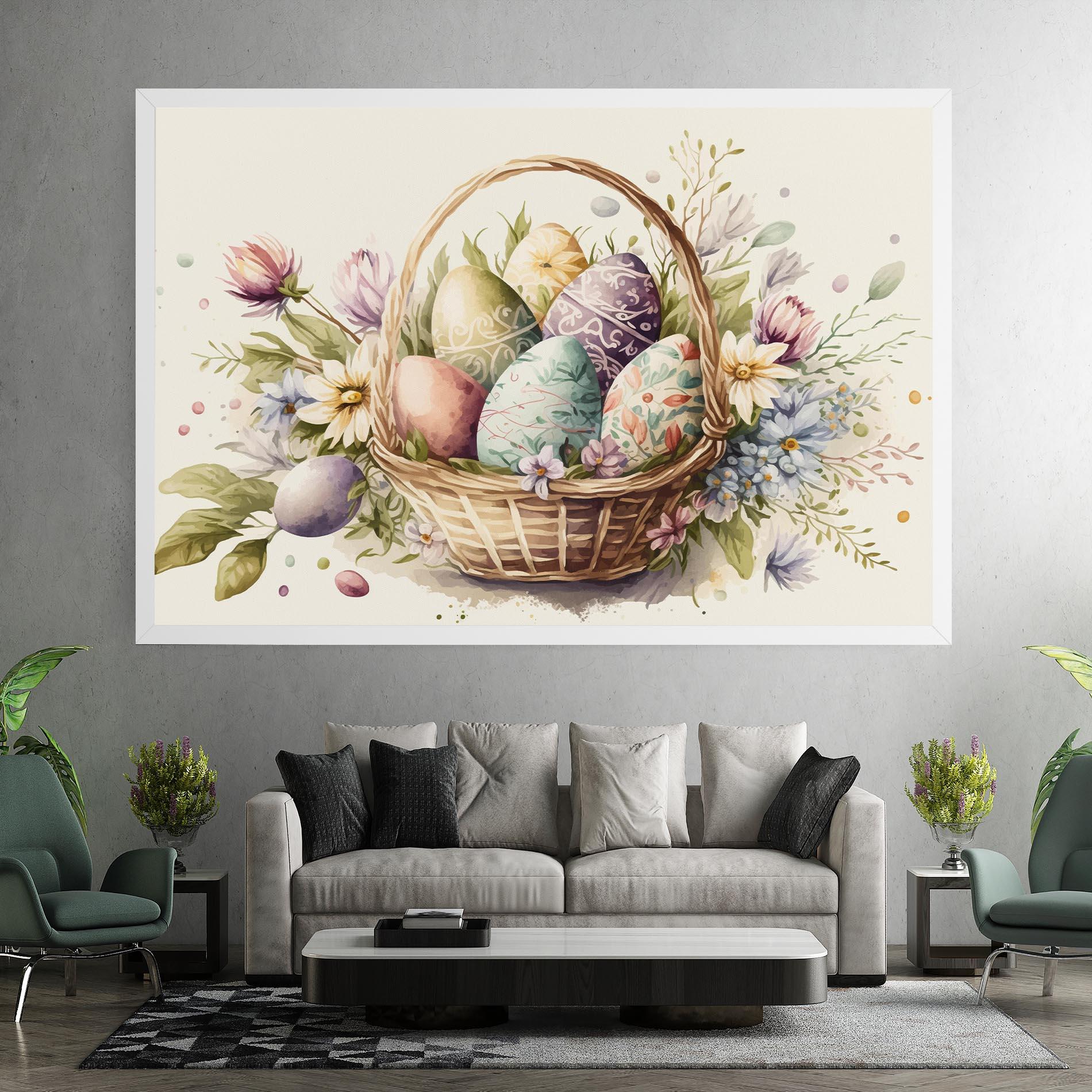 Leinwandbild Eggs Basket mockup 7