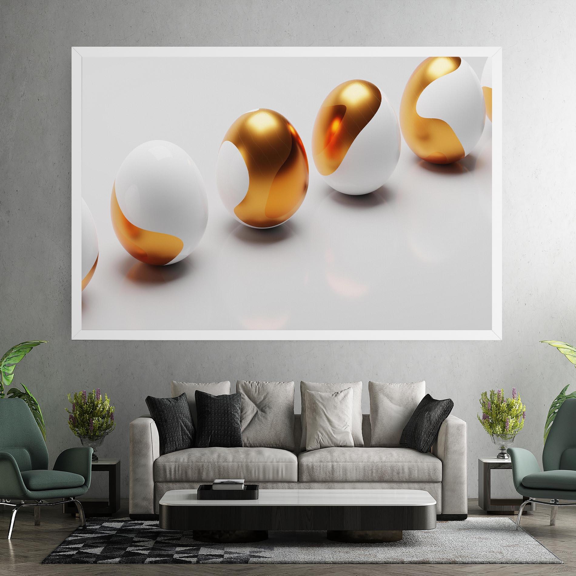 Leinwandbild Elegant Easter Eggs mockup 7