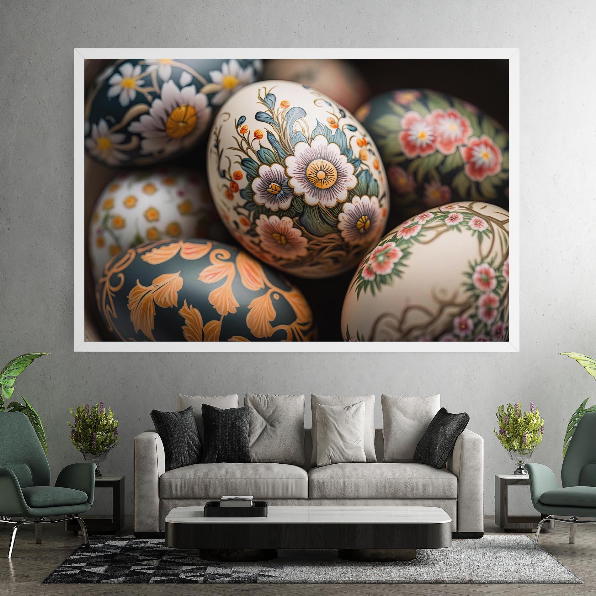 Leinwandbild Floral Painted Eggs mockup 7