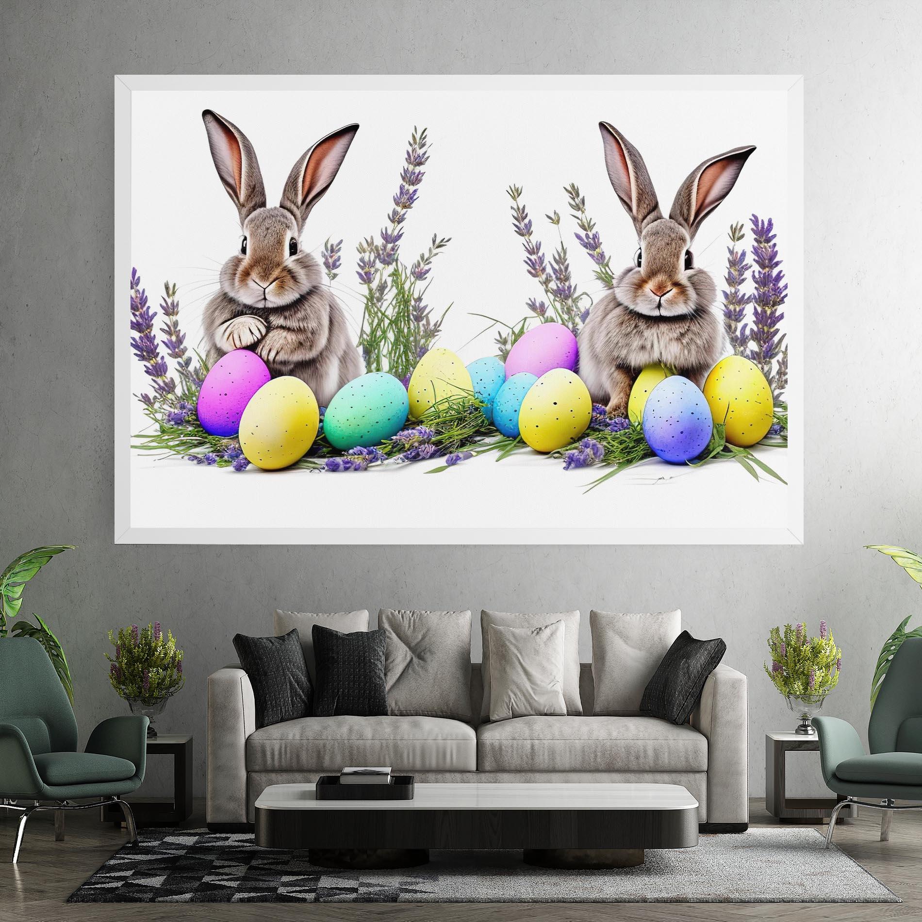 Leinwandbild Flowers Easter Bunny mockup 7