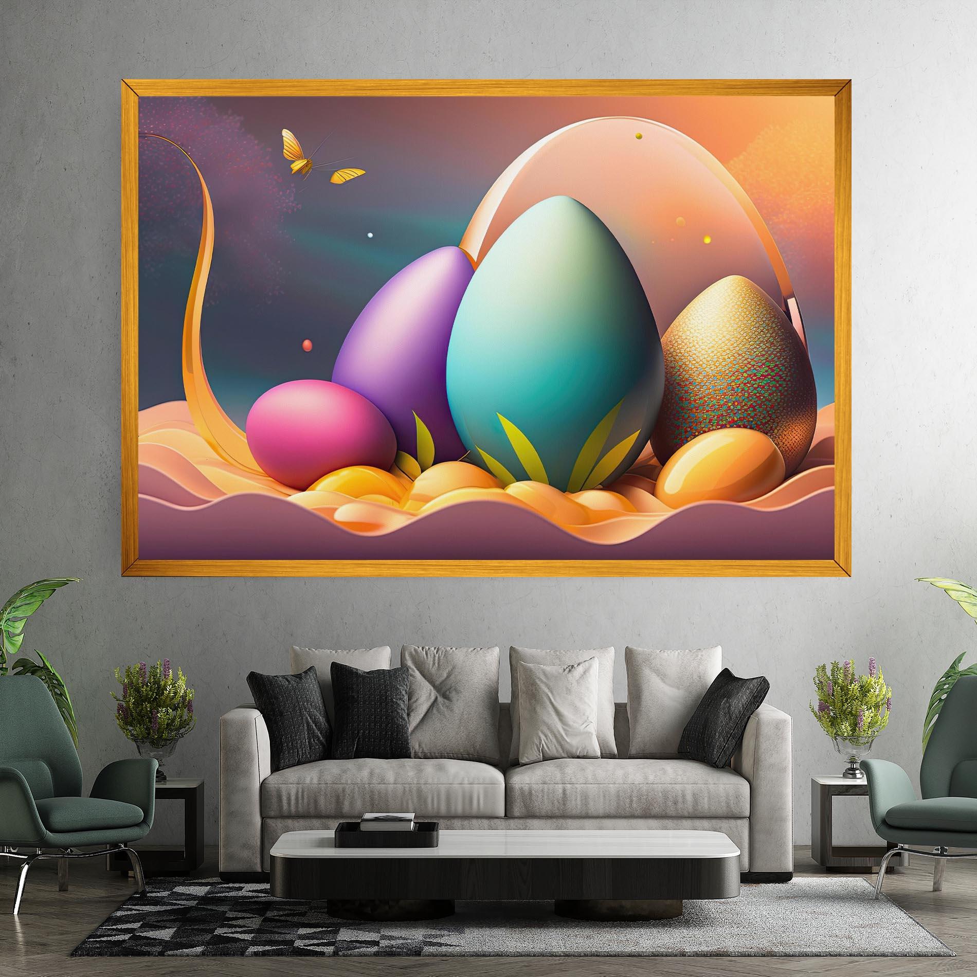 Leinwandbild Big Blue Easter Egg mockup 7