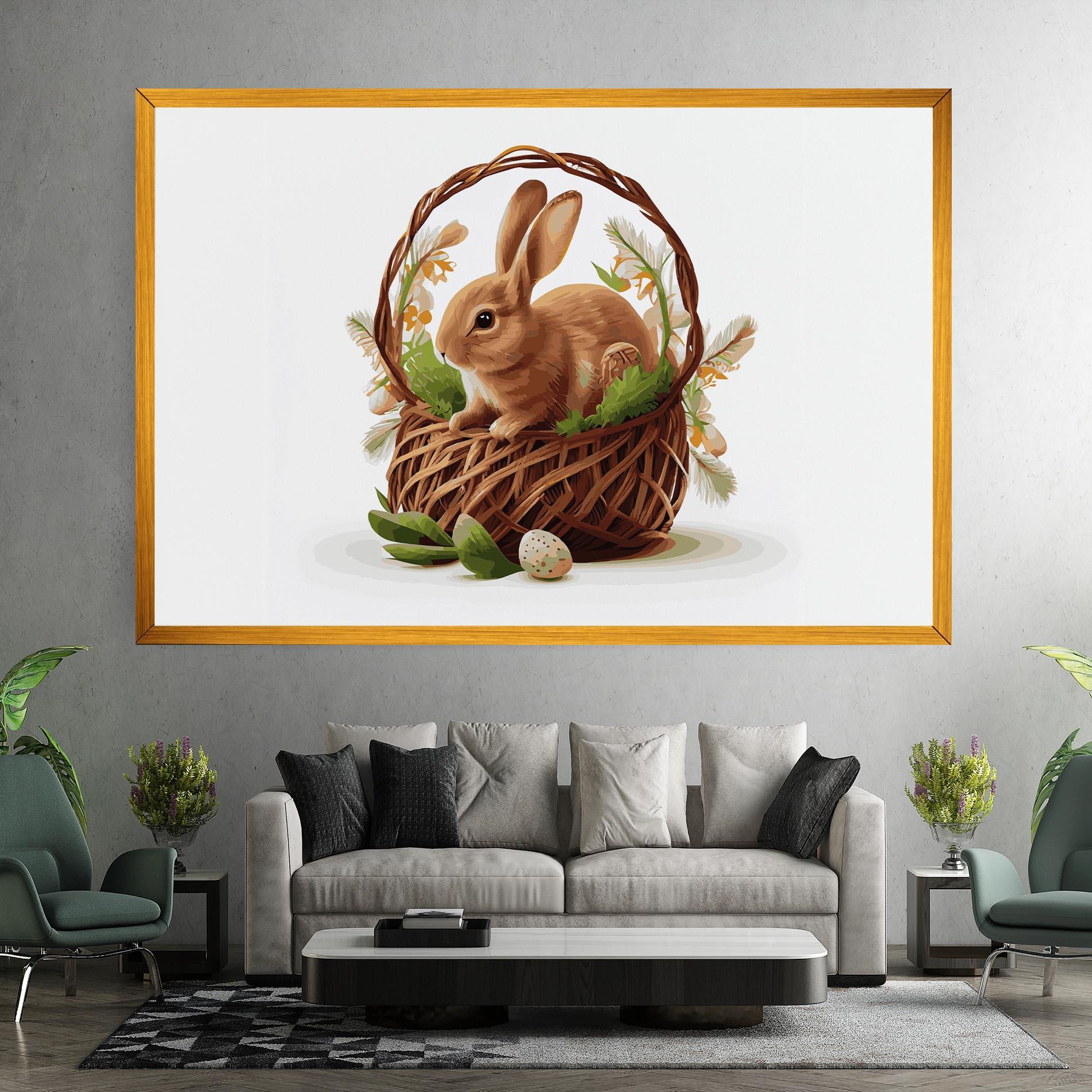 Leinwandbild Bunny In Basket mockup 7