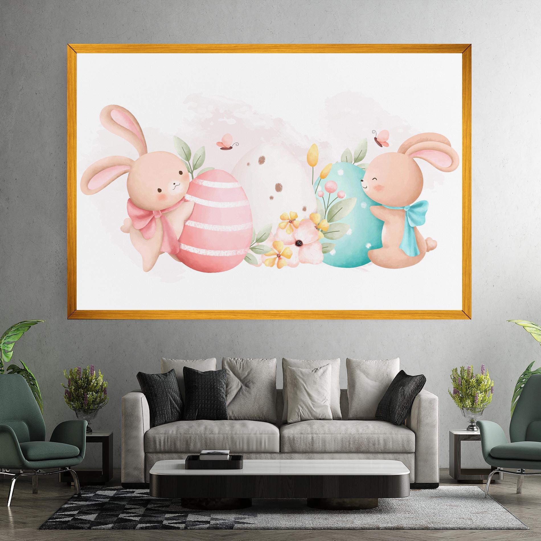 Leinwandbild Cute Bunny Art mockup 7