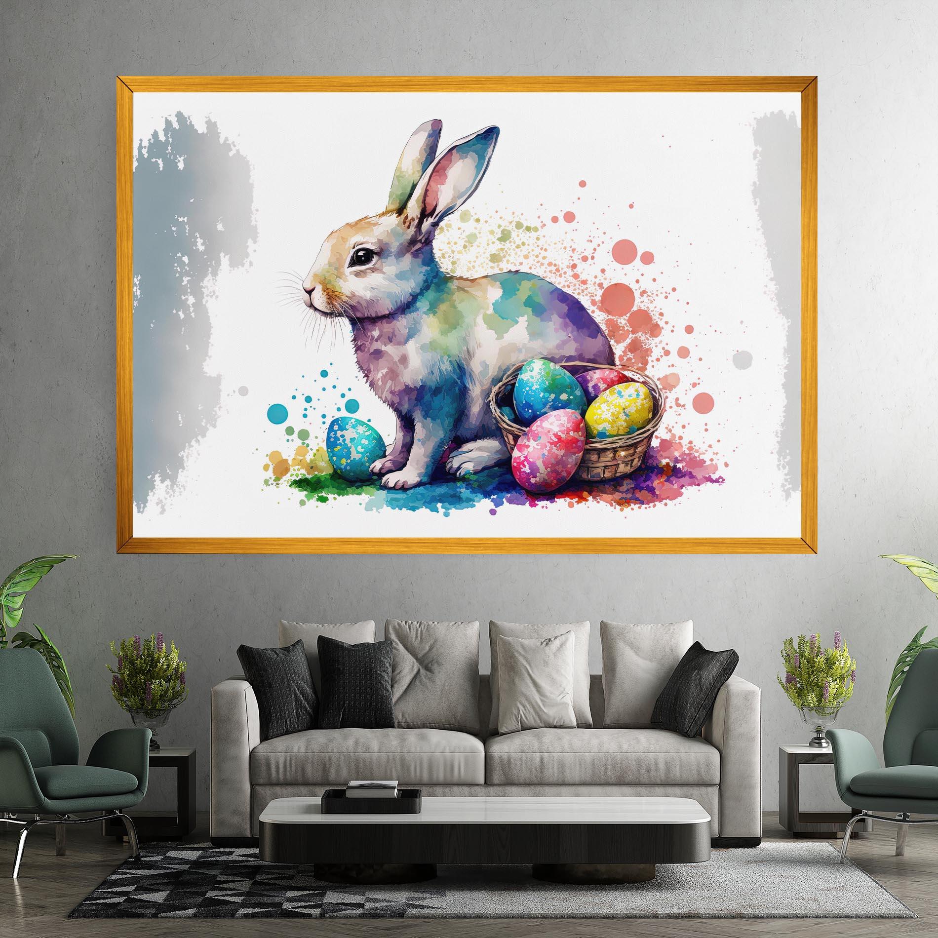 Leinwandbild Easter Bunny Watercolor mockup 7