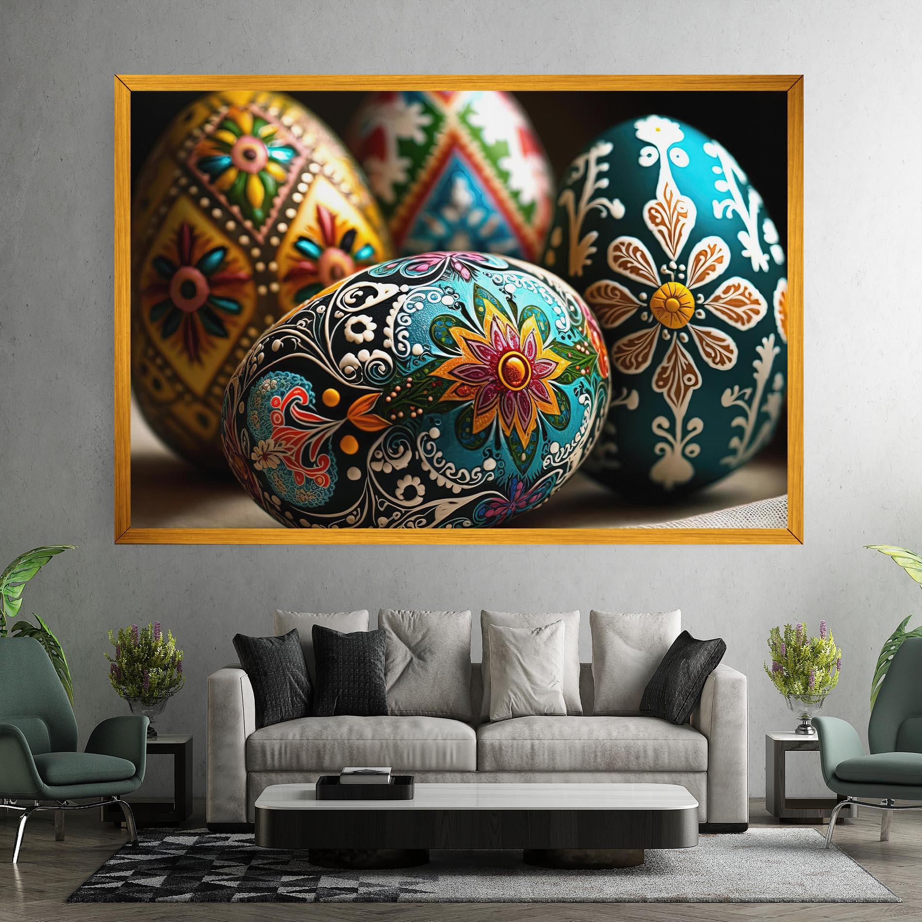 Leinwandbild Easter Eggs Ornament mockup 7