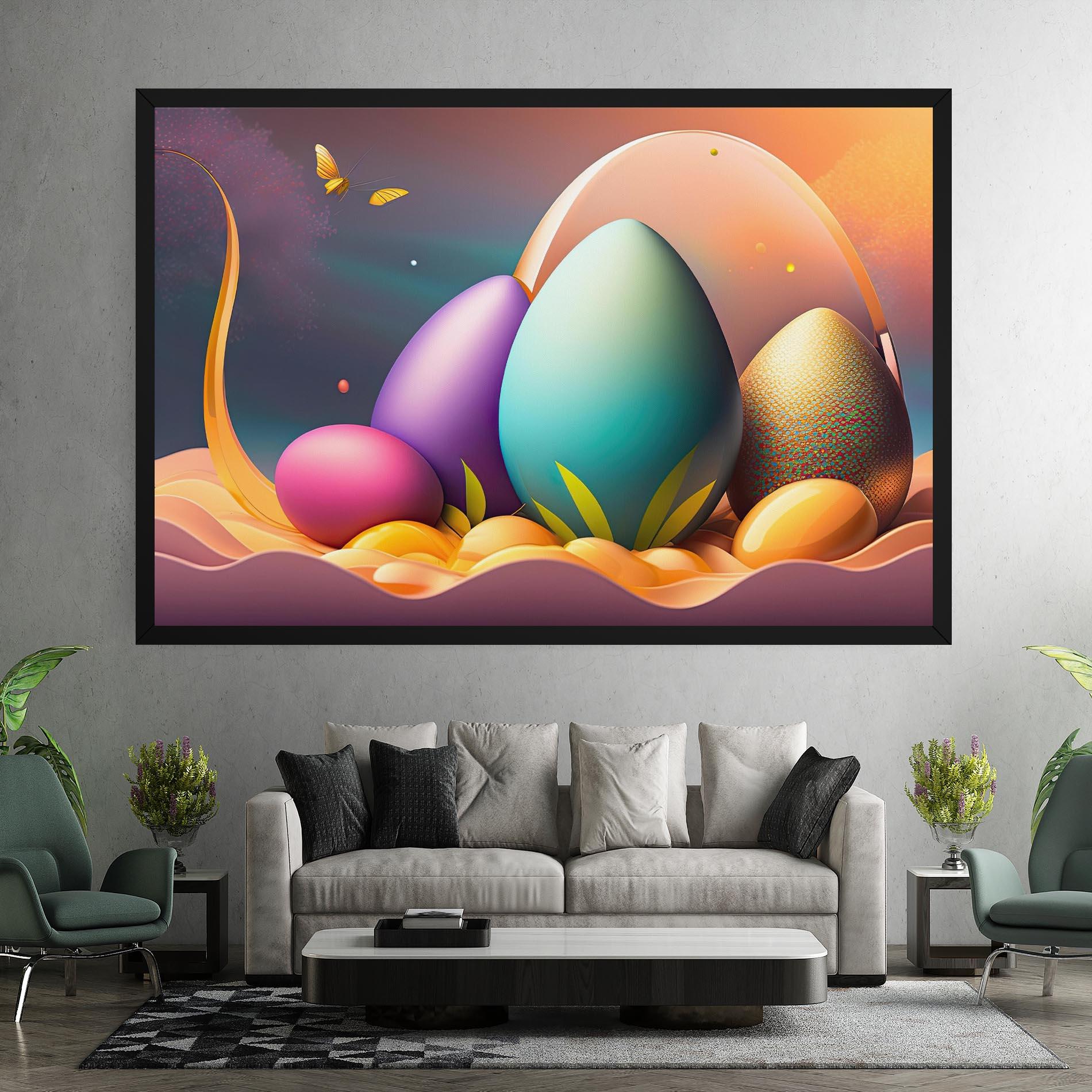 Leinwandbild Big Blue Easter Egg mockup 7