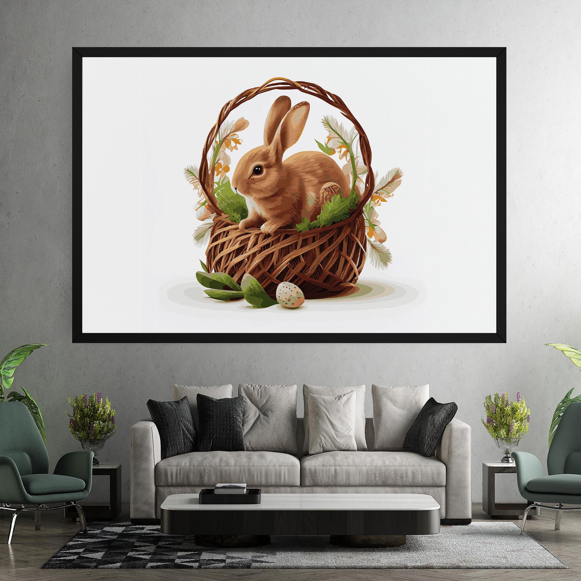 Leinwandbild Bunny In Basket mockup 7