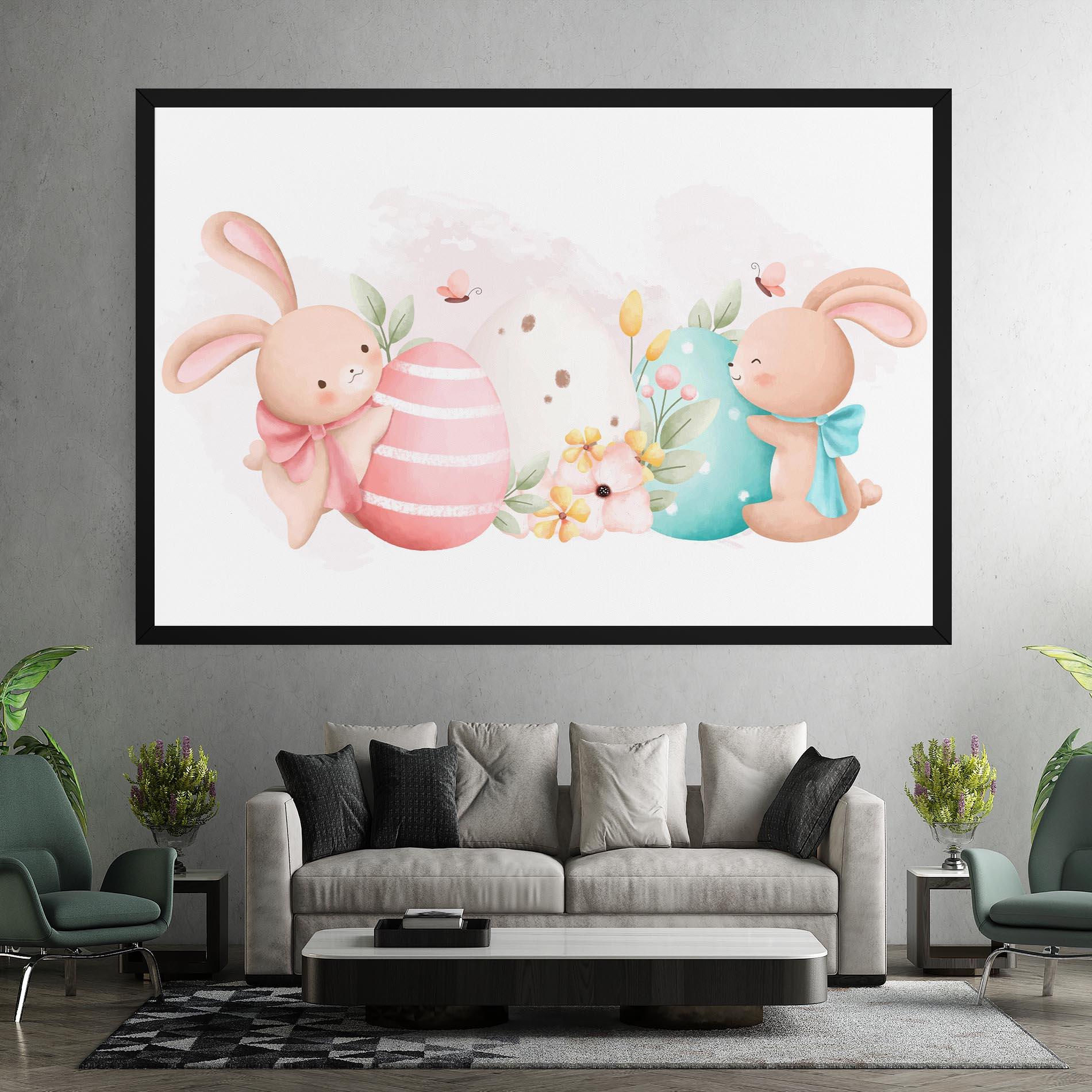 Leinwandbild Cute Bunny Art mockup 7
