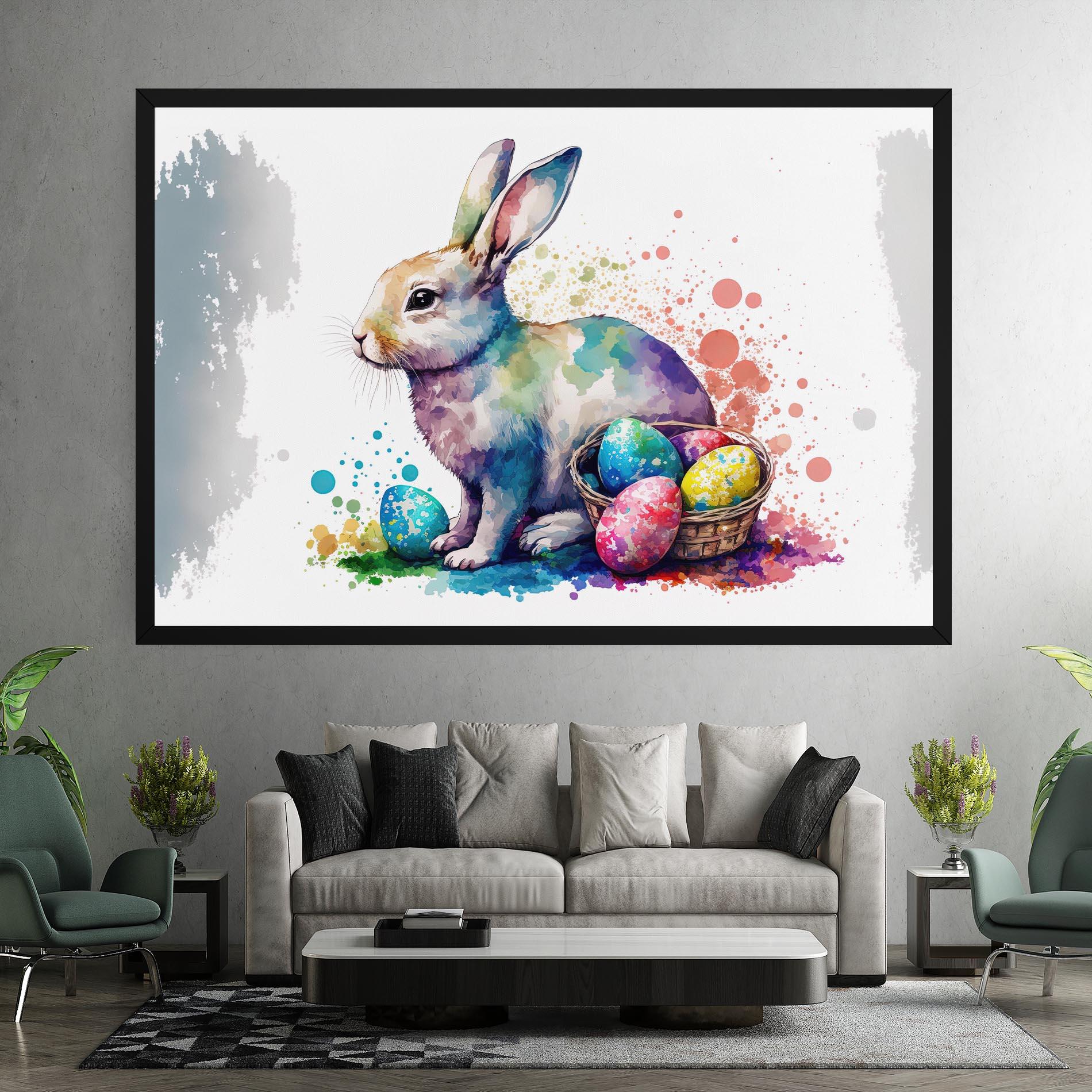 Leinwandbild Easter Bunny Watercolor mockup 7