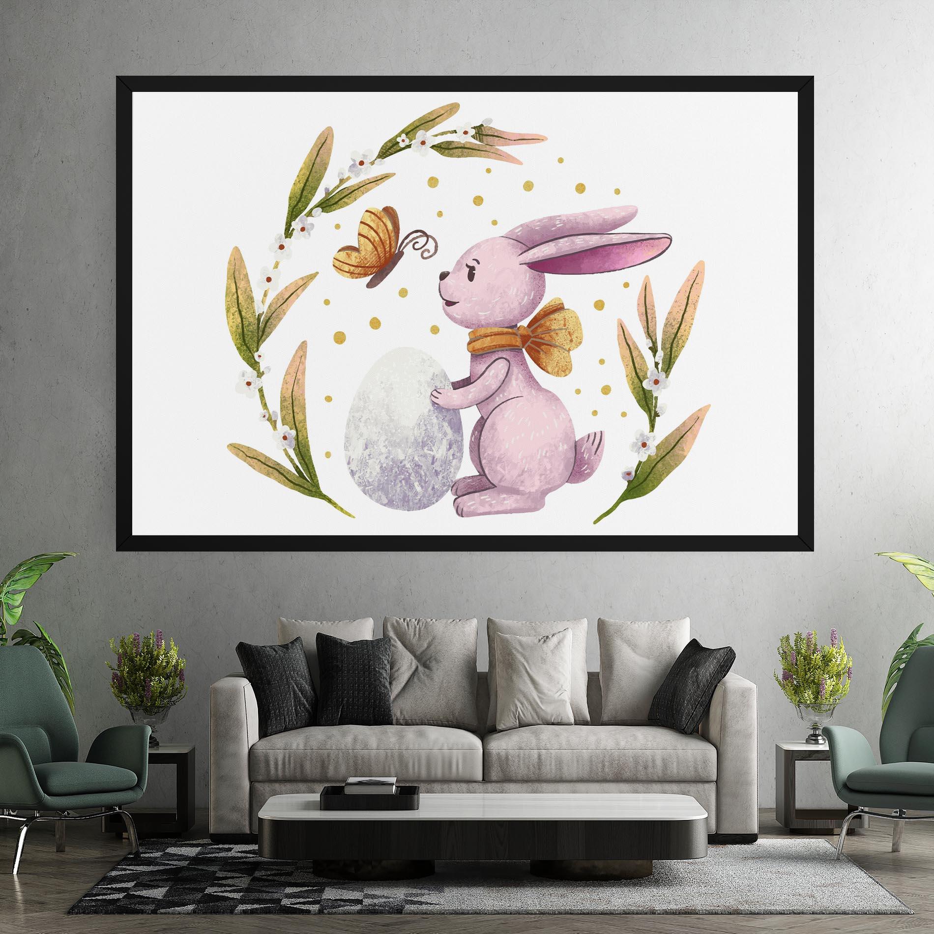 Leinwandbild Easter Pink Bunny mockup 7
