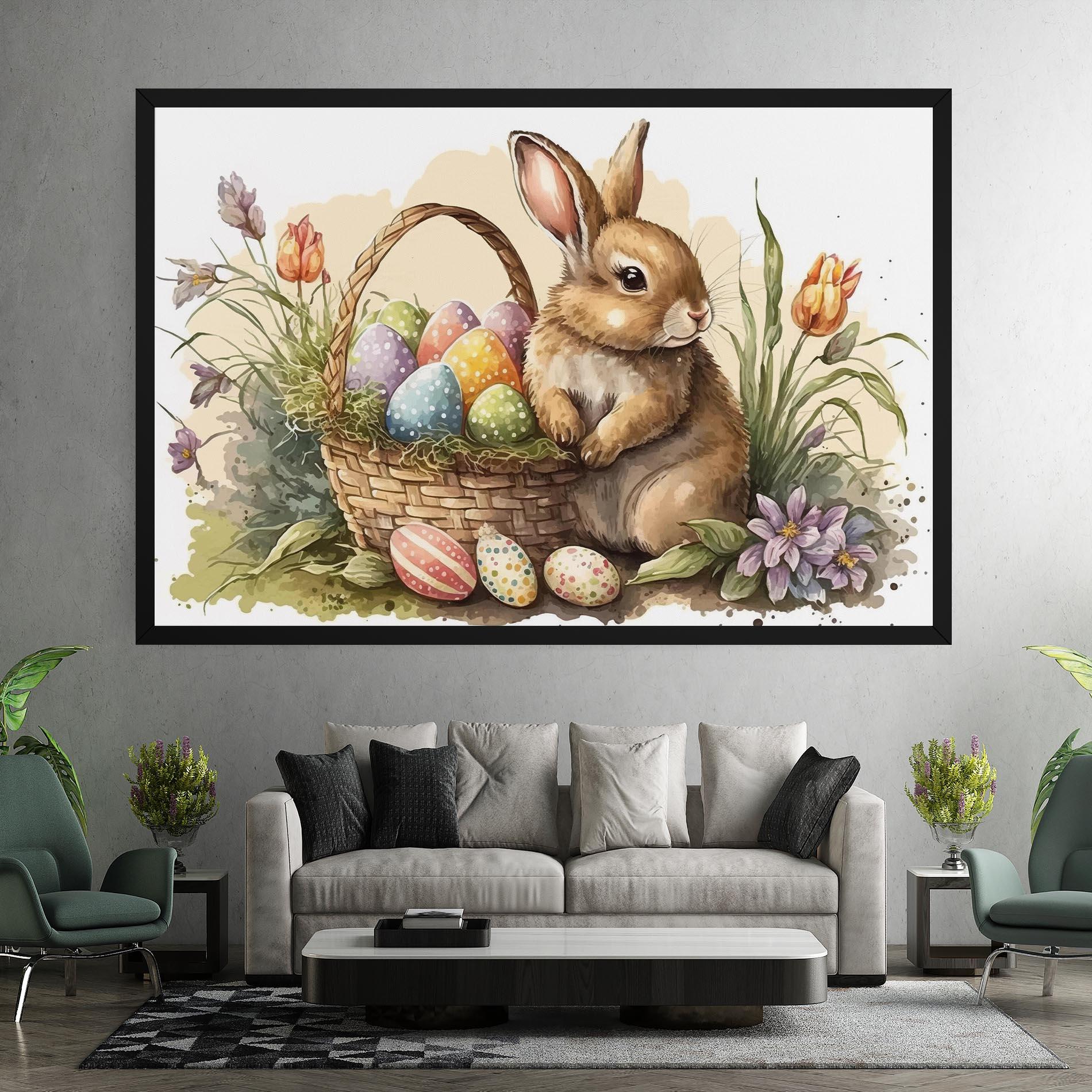 Leinwandbild Eggs Baby Bunny mockup 7