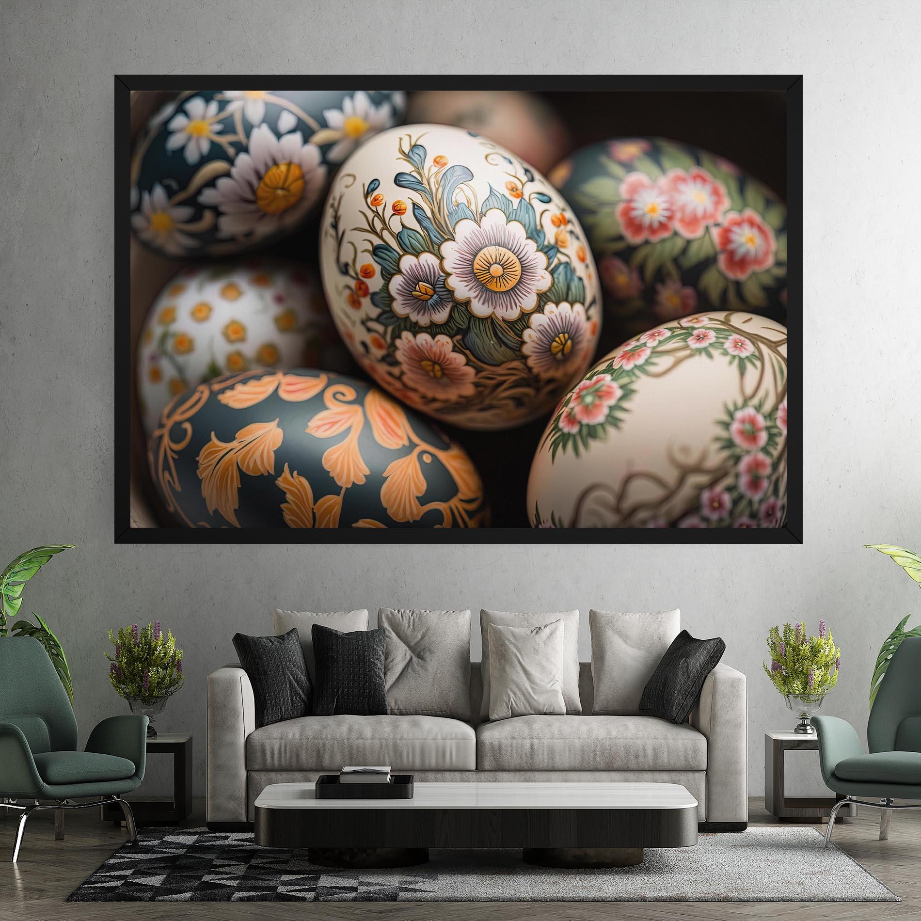Leinwandbild Floral Painted Eggs mockup 7