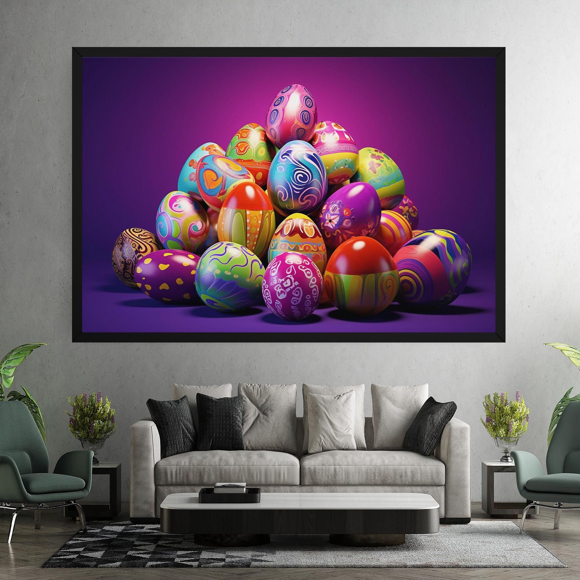 Pile Colorful Eggs mockup 7