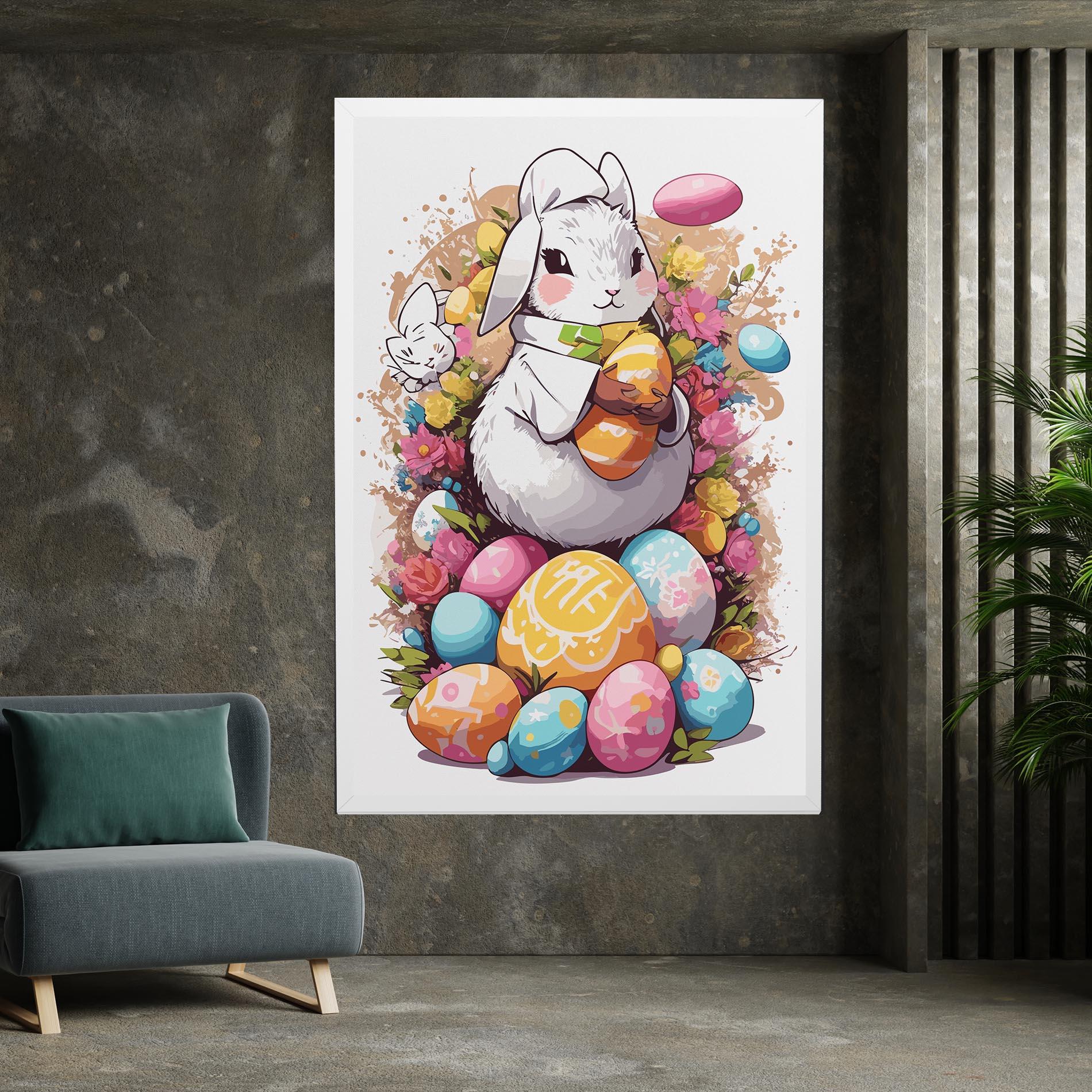 Leinwandbild White Easter Bunny mockup 7