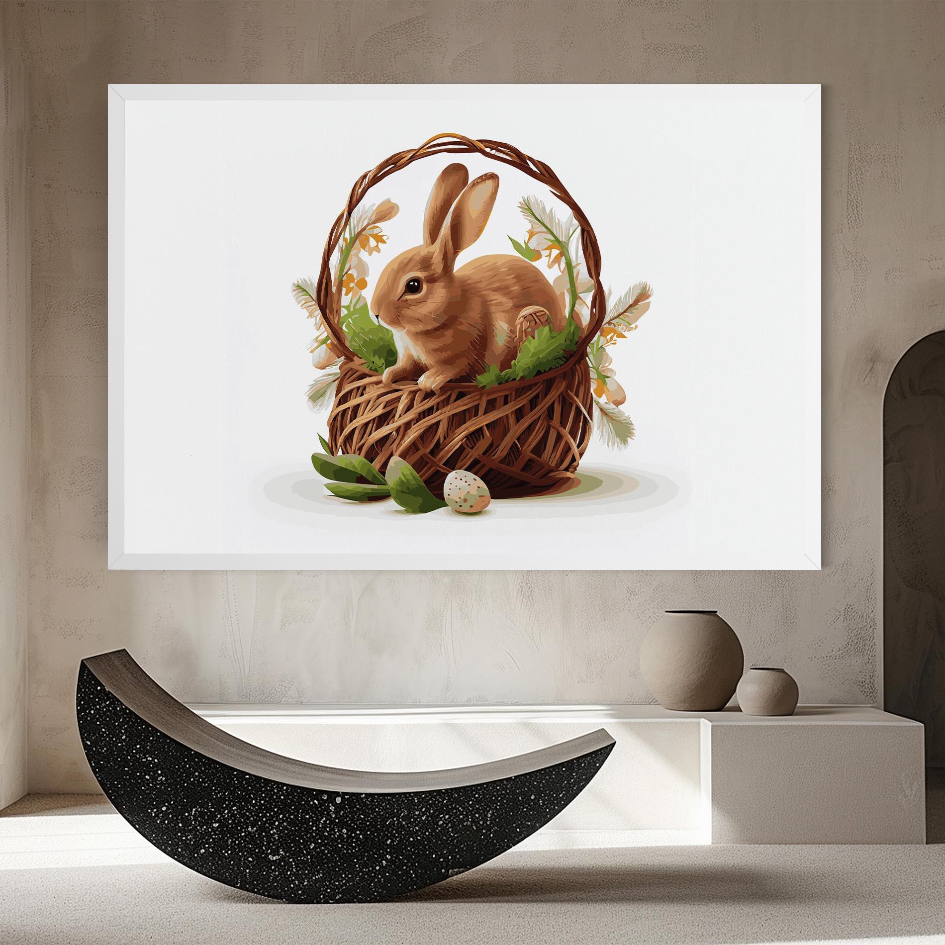Leinwandbild Bunny In Basket mockup 8