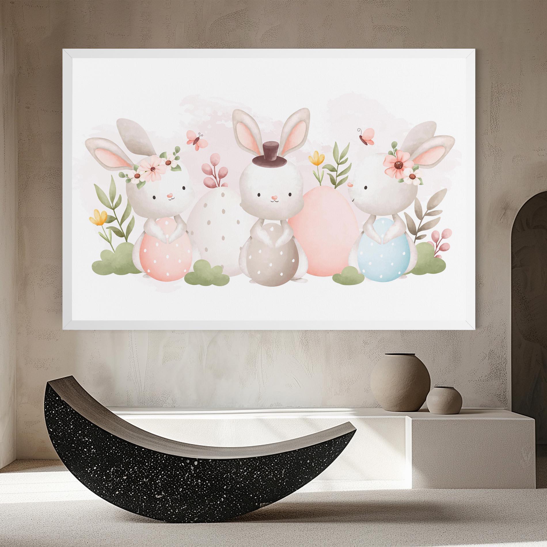 Leinwandbild Bunny With Hat mockup 8