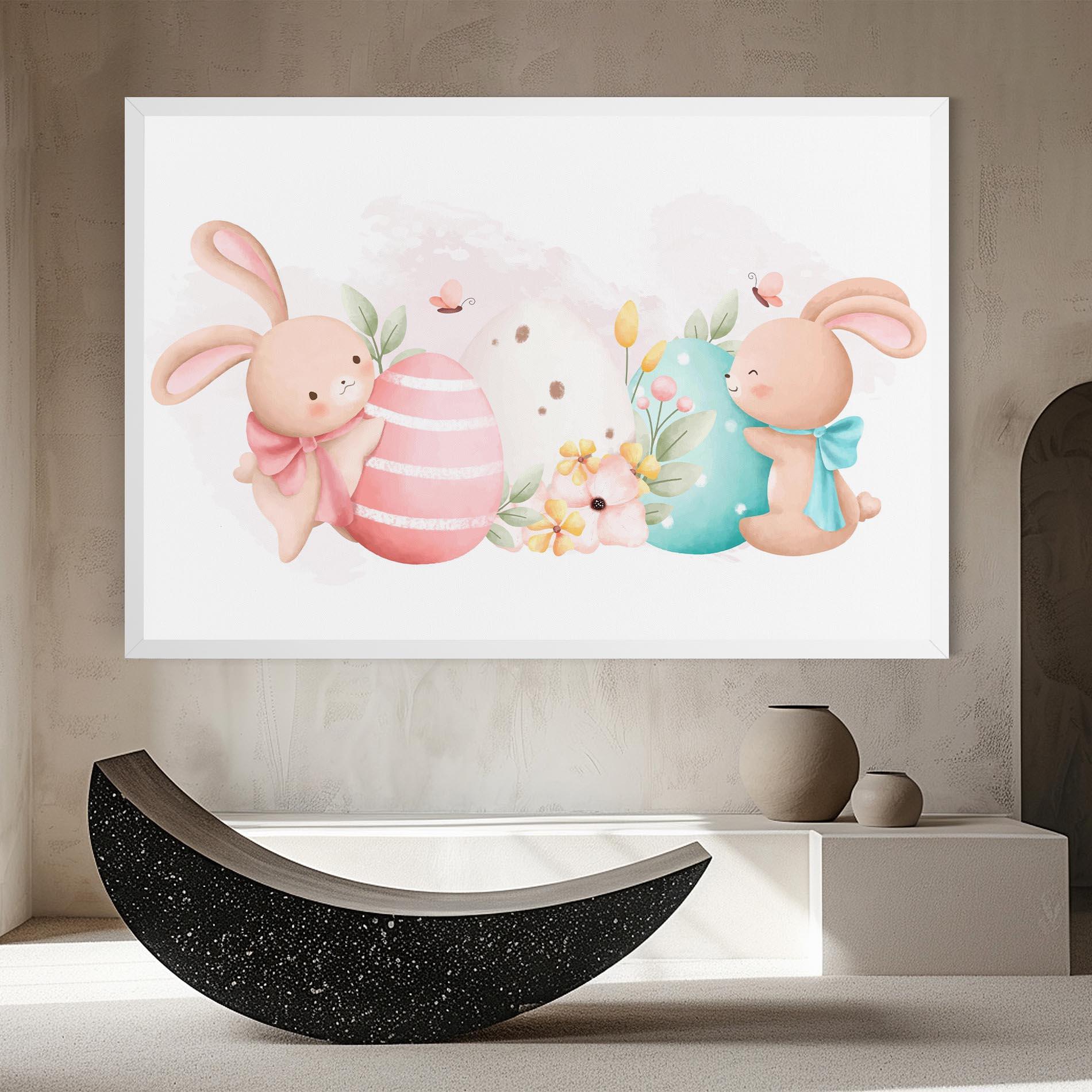 Leinwandbild Cute Bunny Art mockup 8