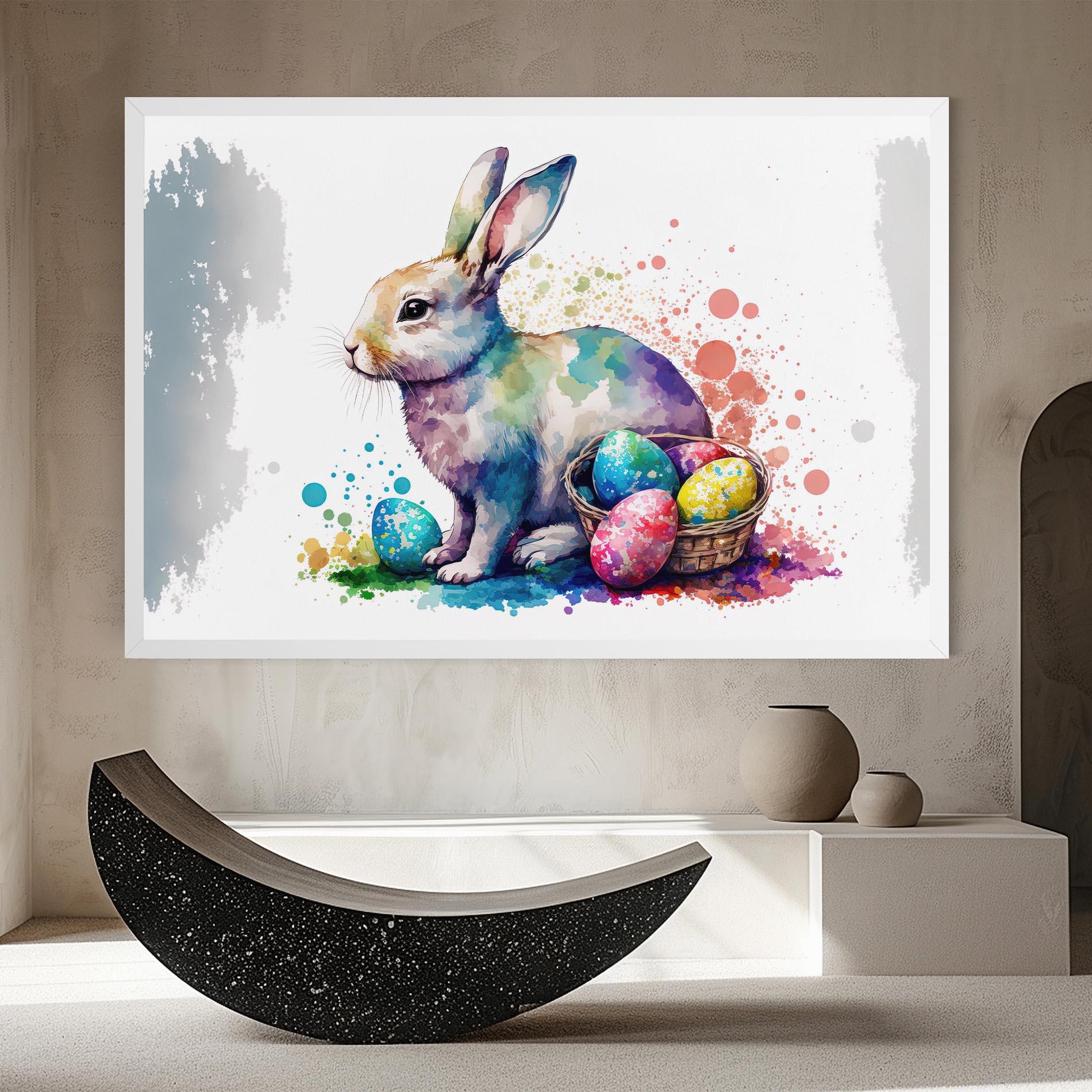 Leinwandbild Easter Bunny Watercolor mockup 8