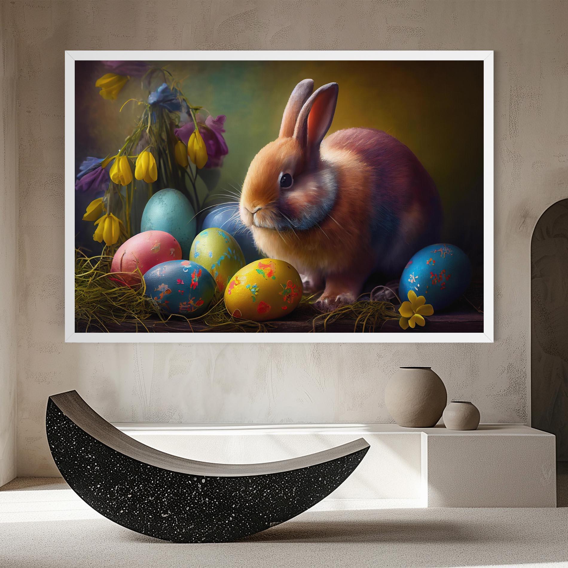 Leinwandbild Easter Cute Rabbit mockup 8