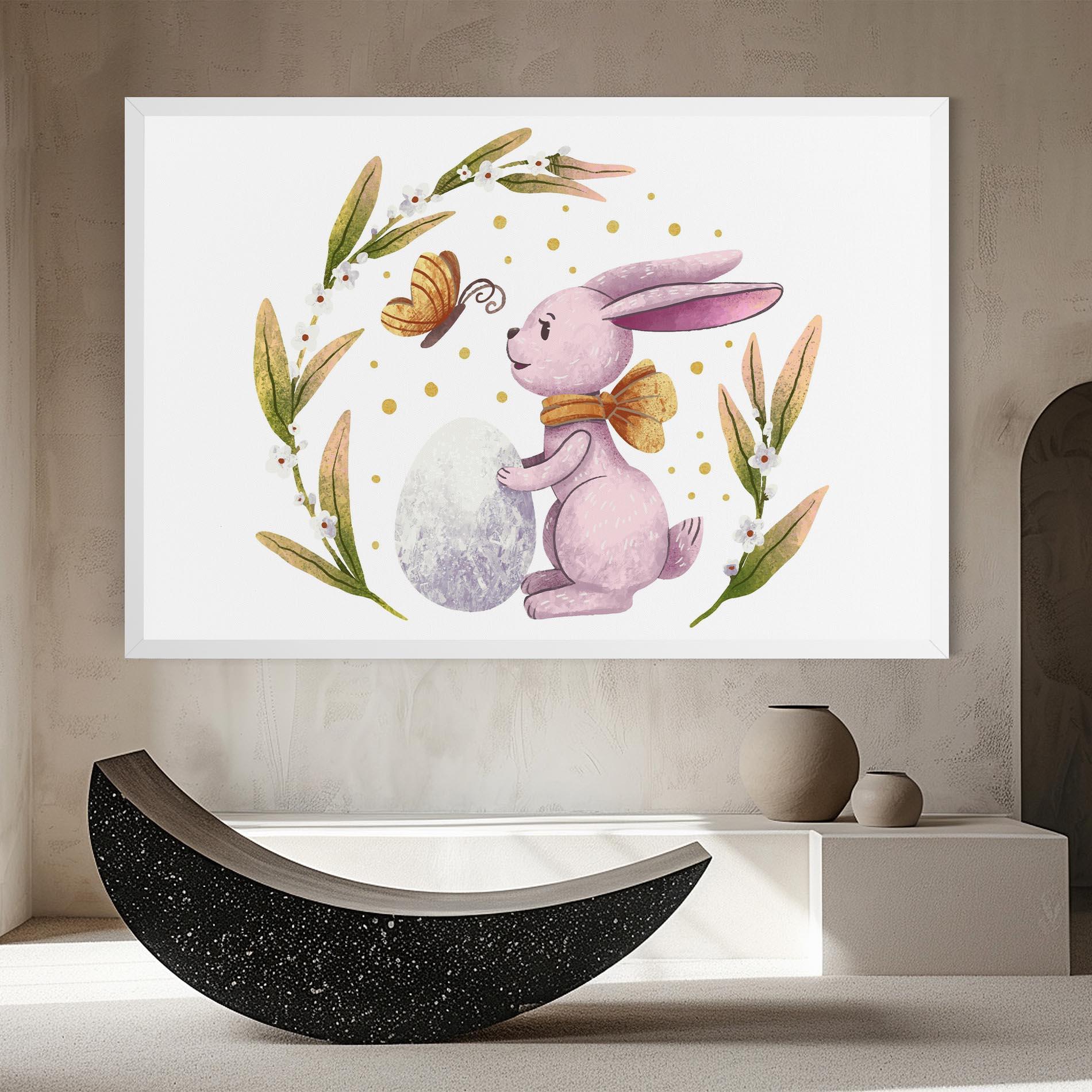 Leinwandbild Easter Pink Bunny mockup 8