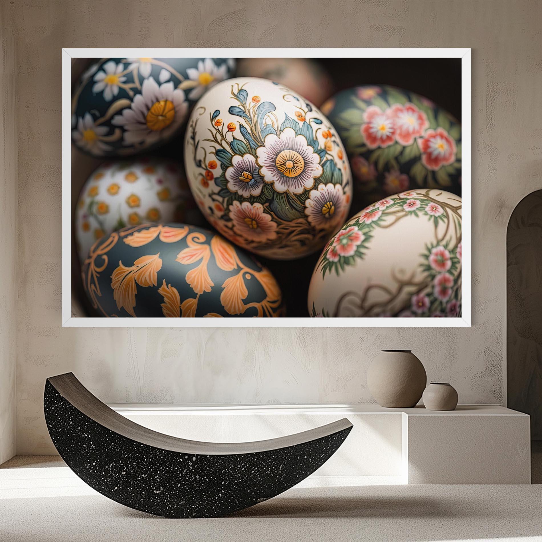 Leinwandbild Floral Painted Eggs mockup 8