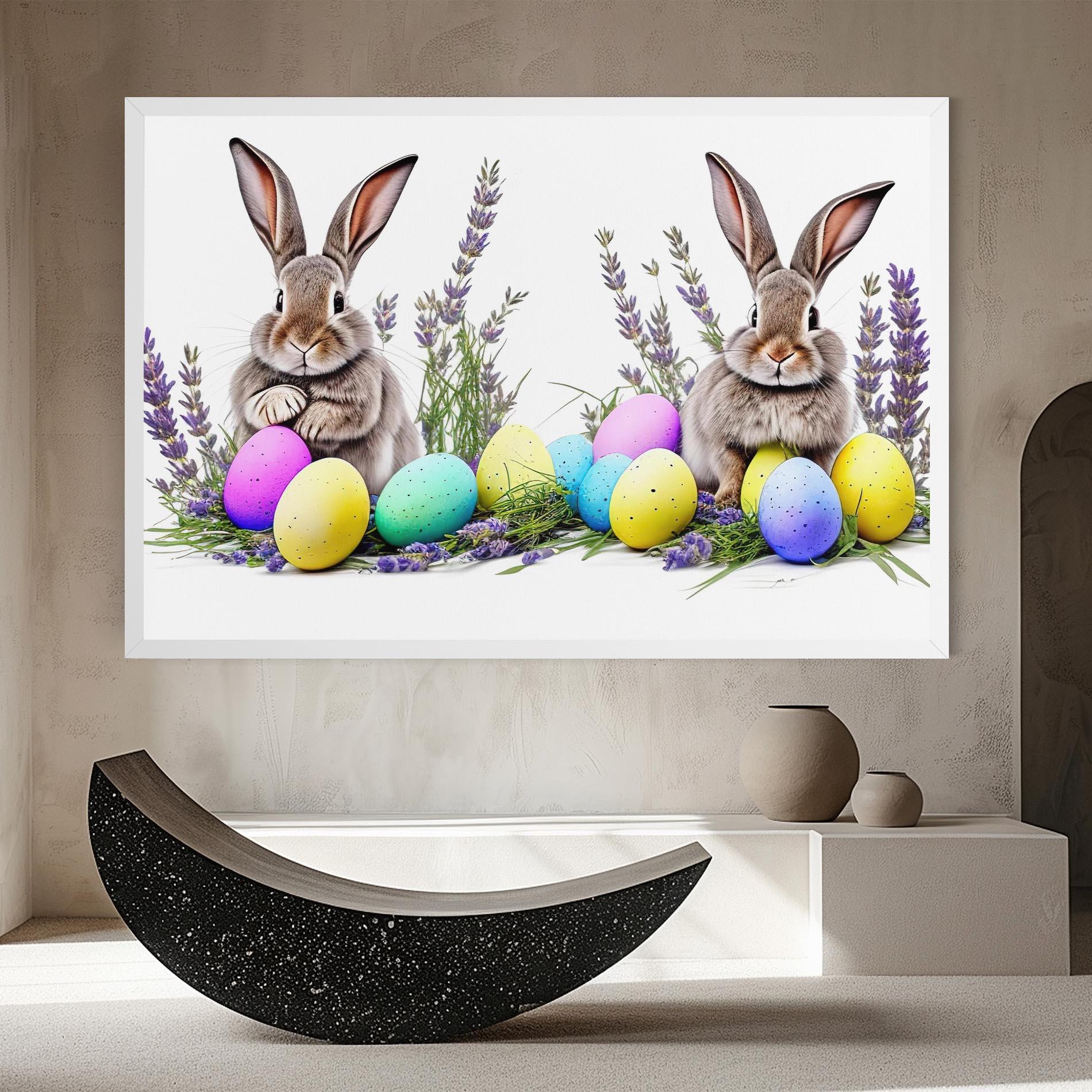 Leinwandbild Flowers Easter Bunny mockup 8