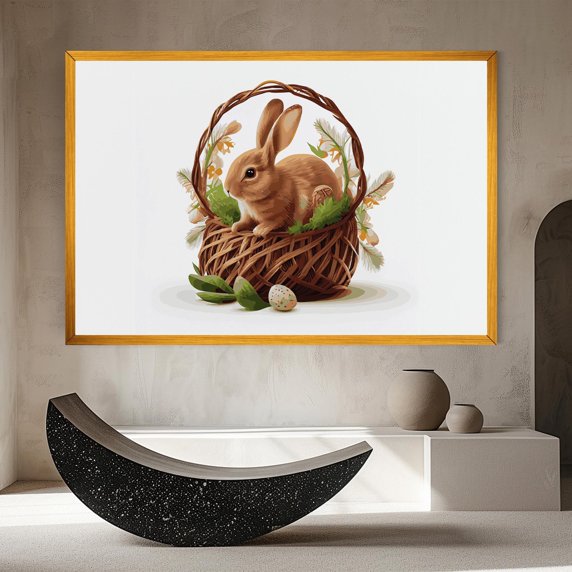 Leinwandbild Bunny In Basket mockup 8