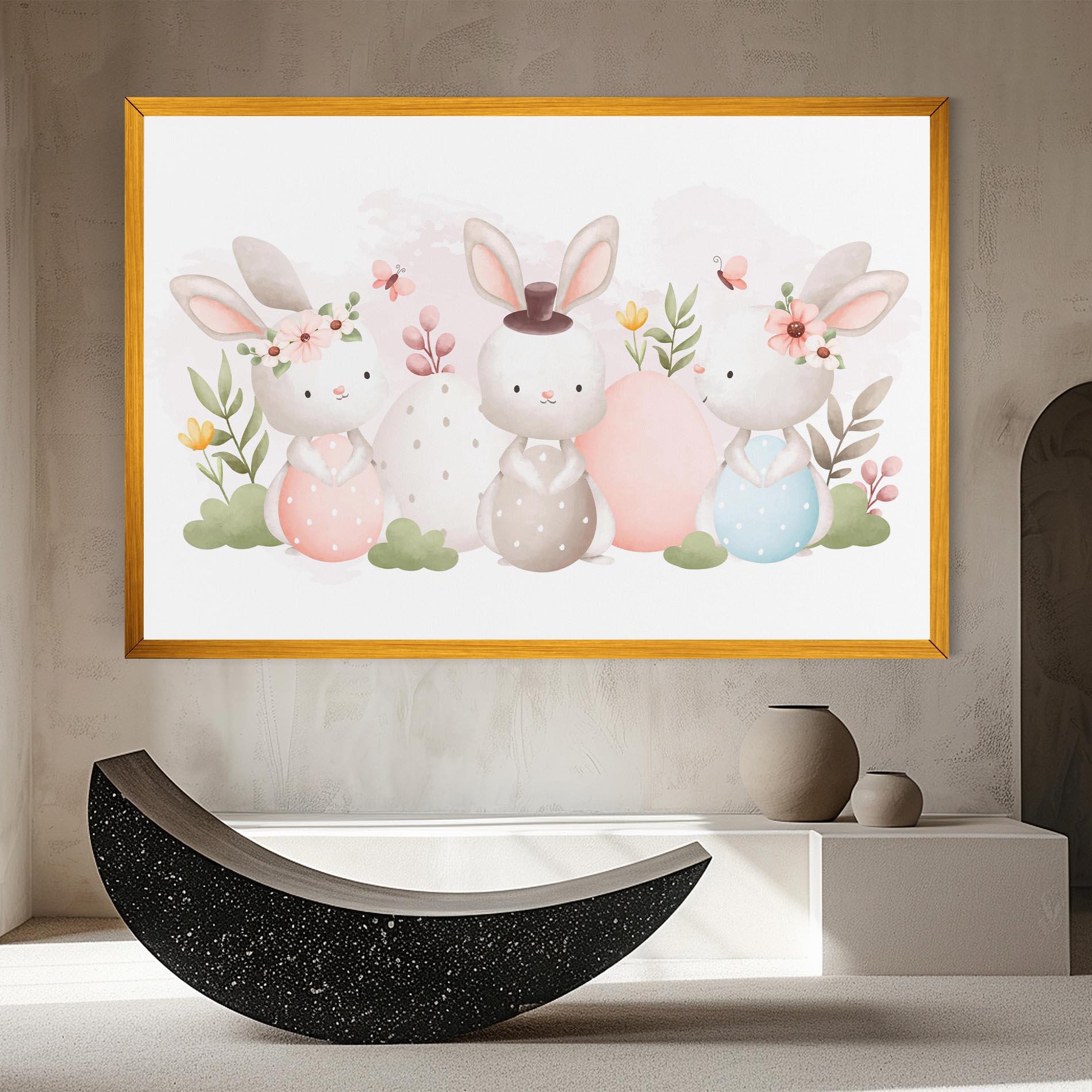 Leinwandbild Bunny With Hat mockup 8