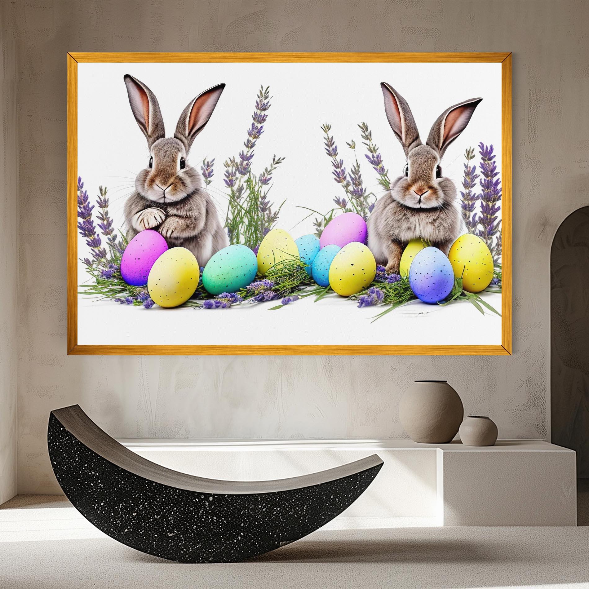 Leinwandbild Flowers Easter Bunny mockup 8