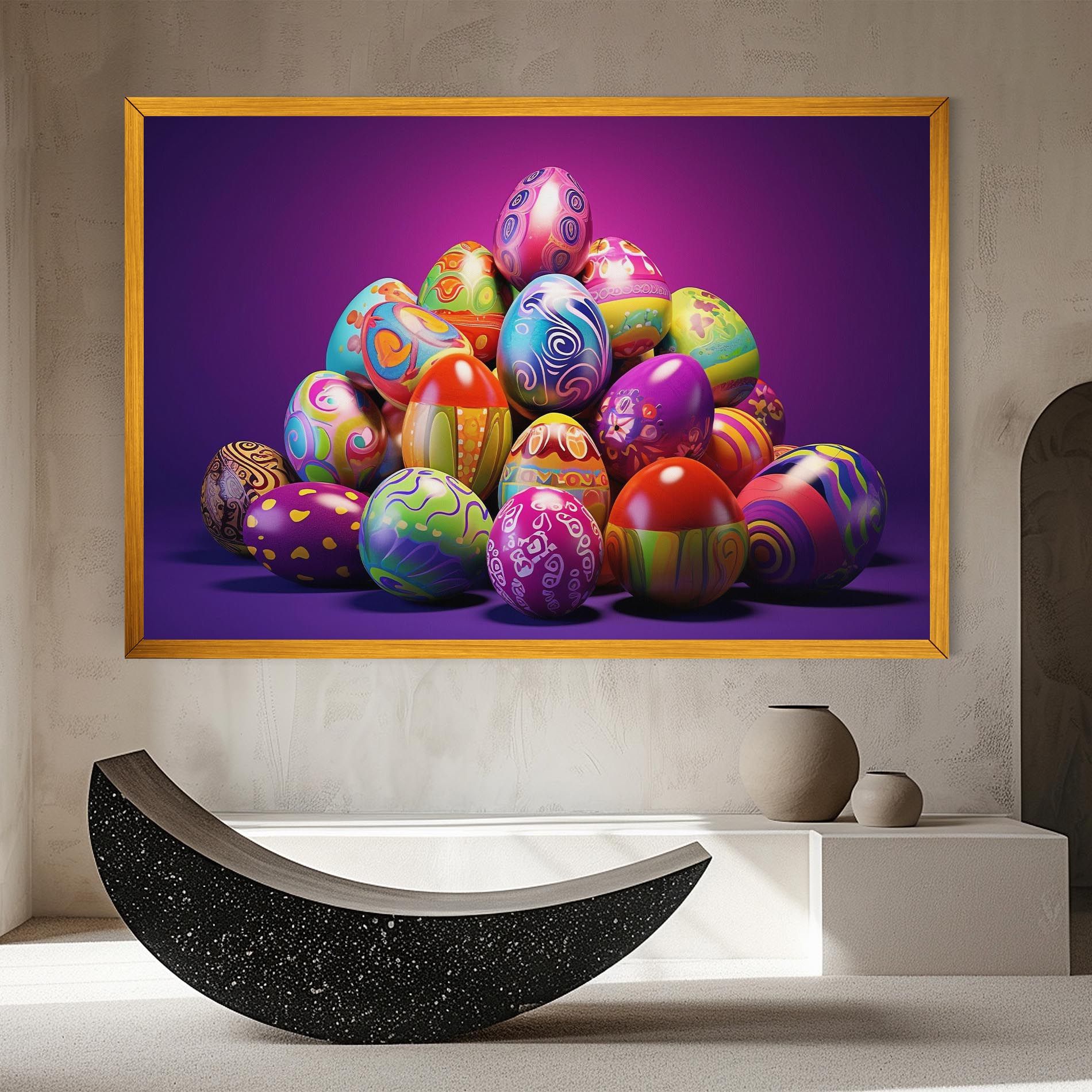 Pile Colorful Eggs mockup 8