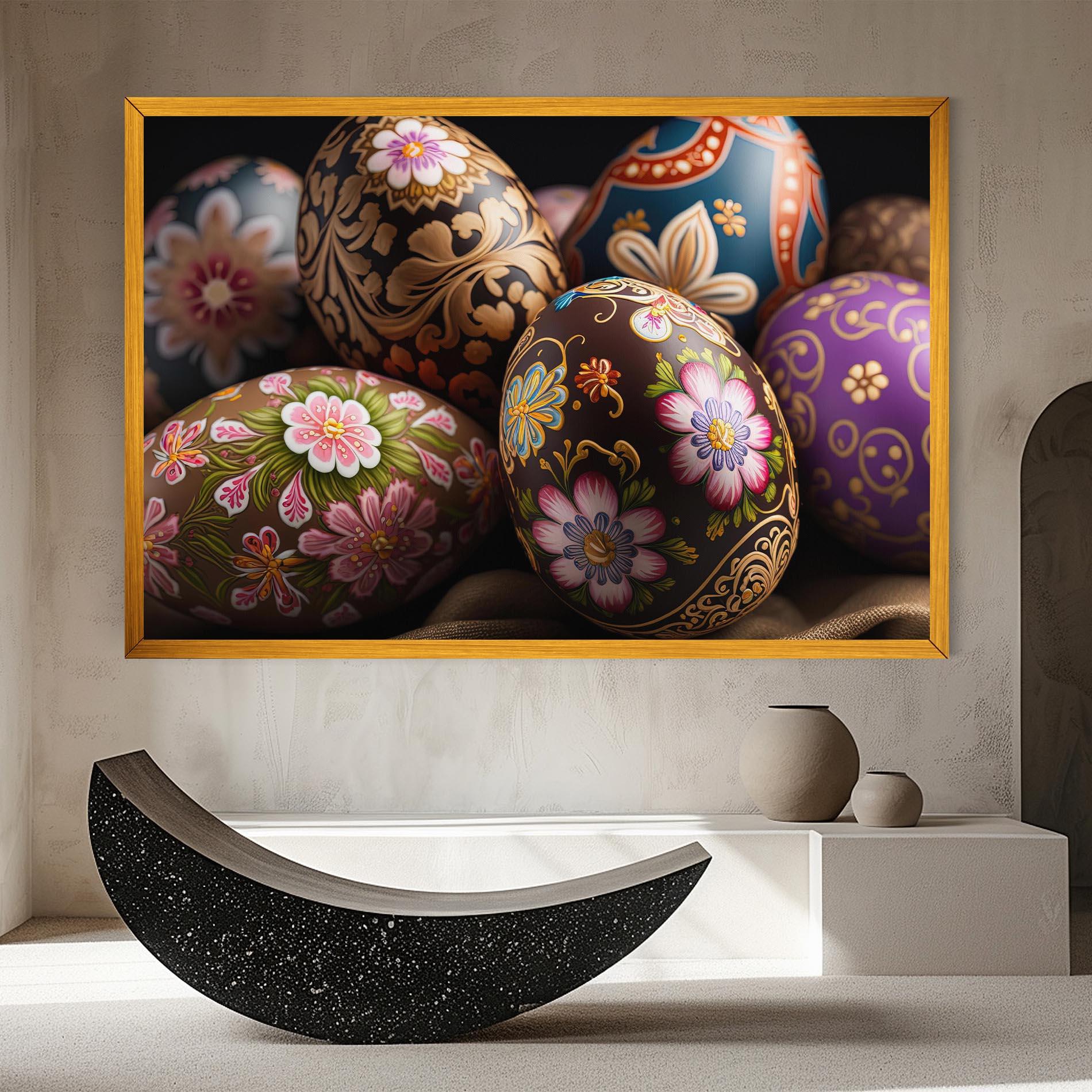 Leinwandbild Pretty Painted Eggs mockup 8