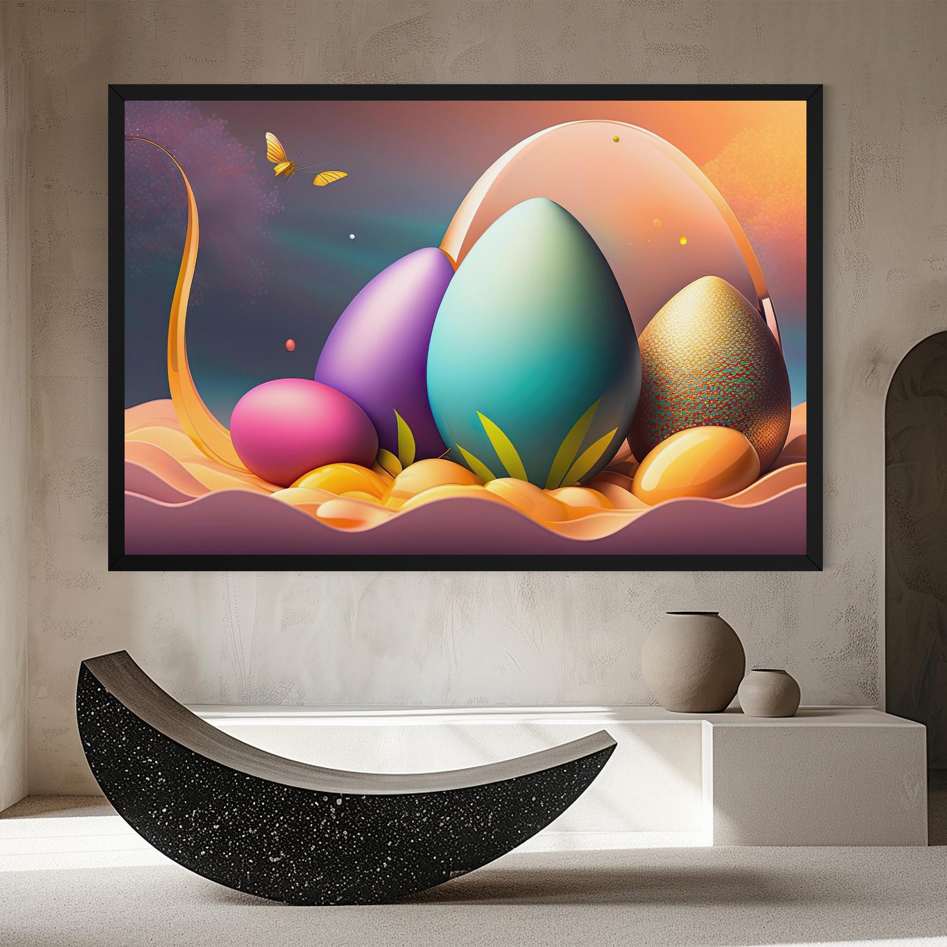 Leinwandbild Big Blue Easter Egg mockup 8