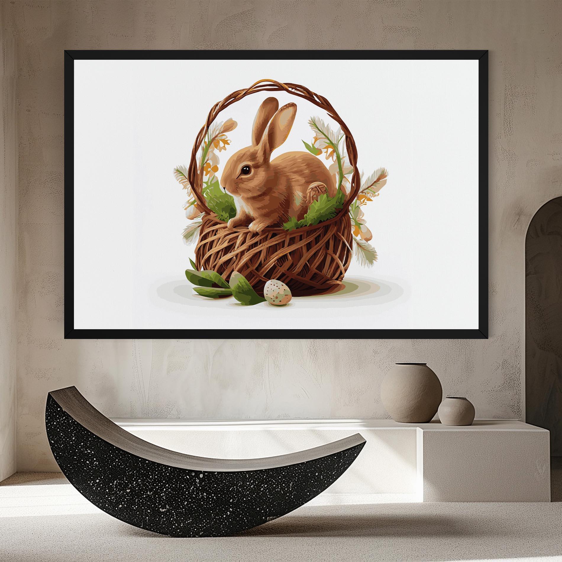 Leinwandbild Bunny In Basket mockup 8