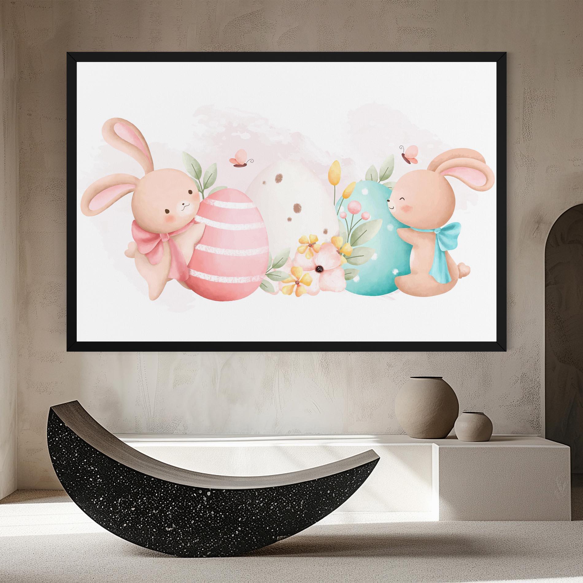 Leinwandbild Cute Bunny Art mockup 8