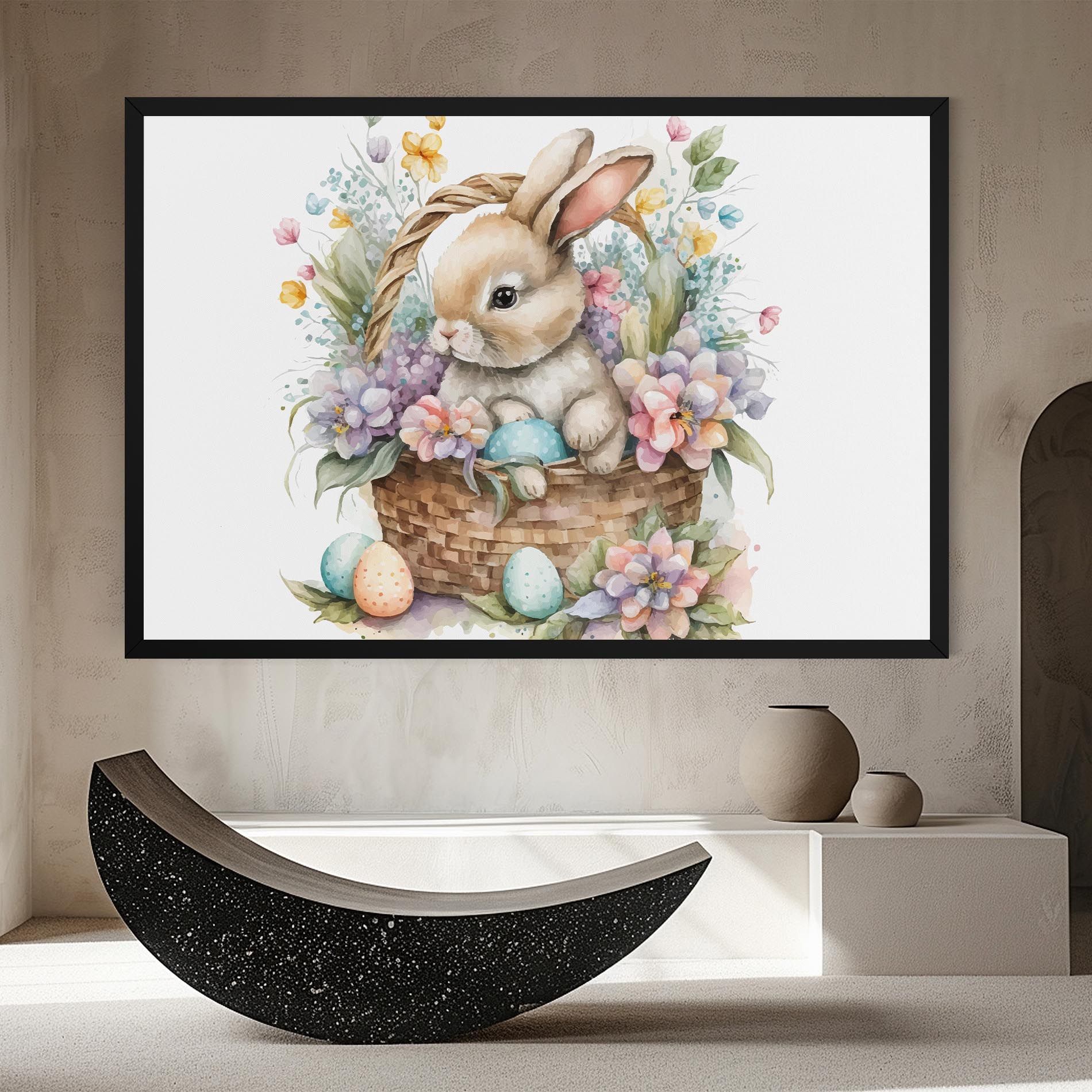 Cute Bunny In Basket mockup 8