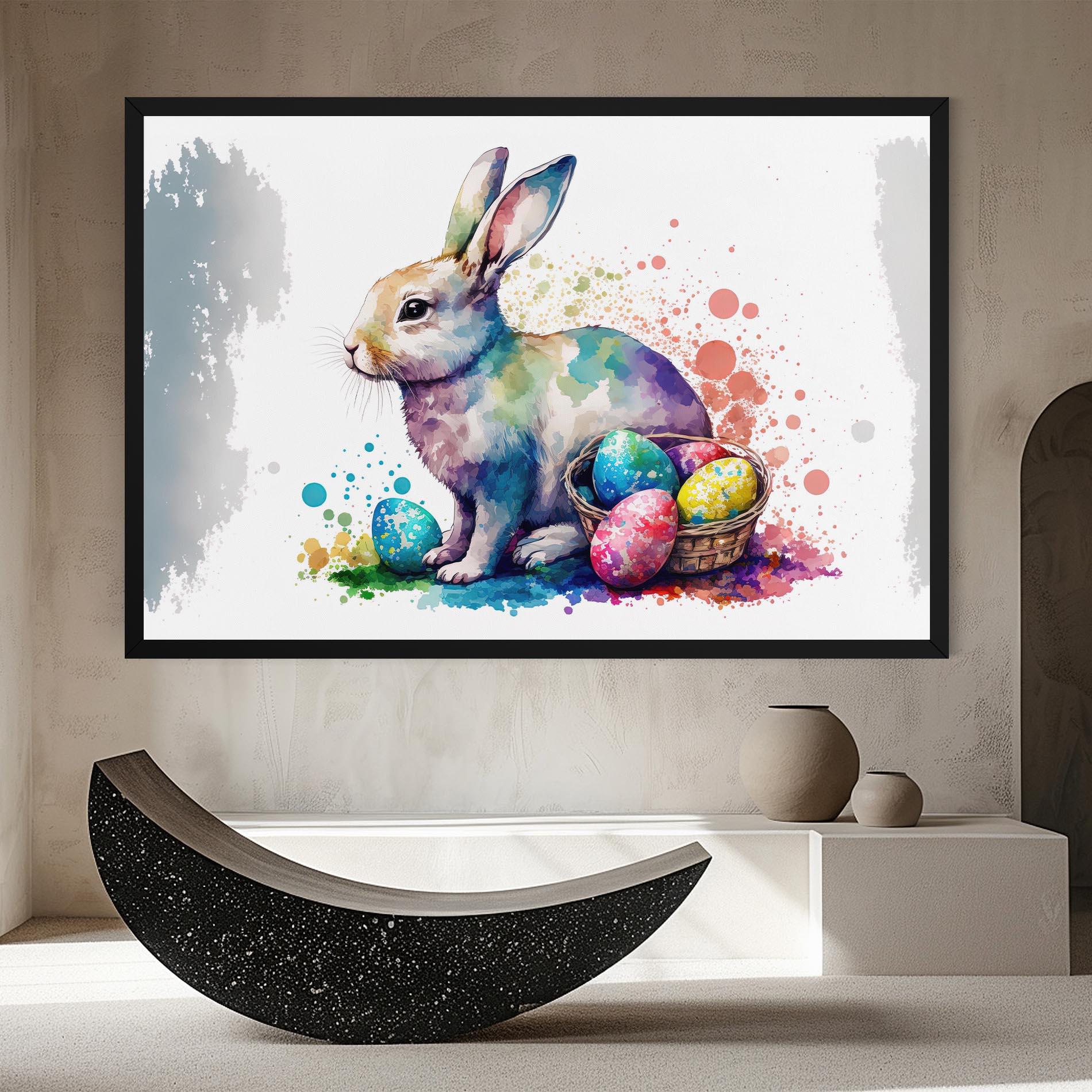 Leinwandbild Easter Bunny Watercolor mockup 8