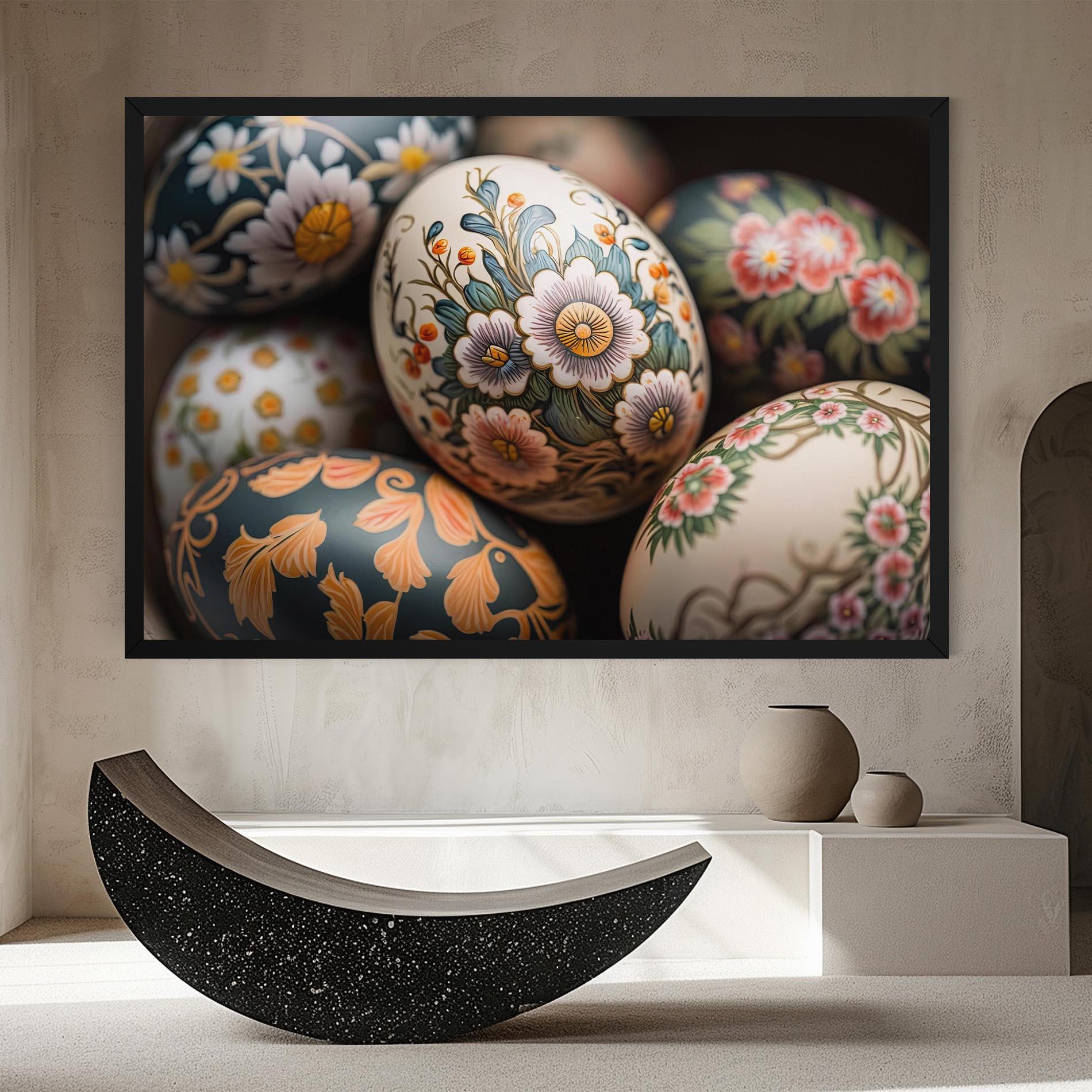 Leinwandbild Floral Painted Eggs mockup 8
