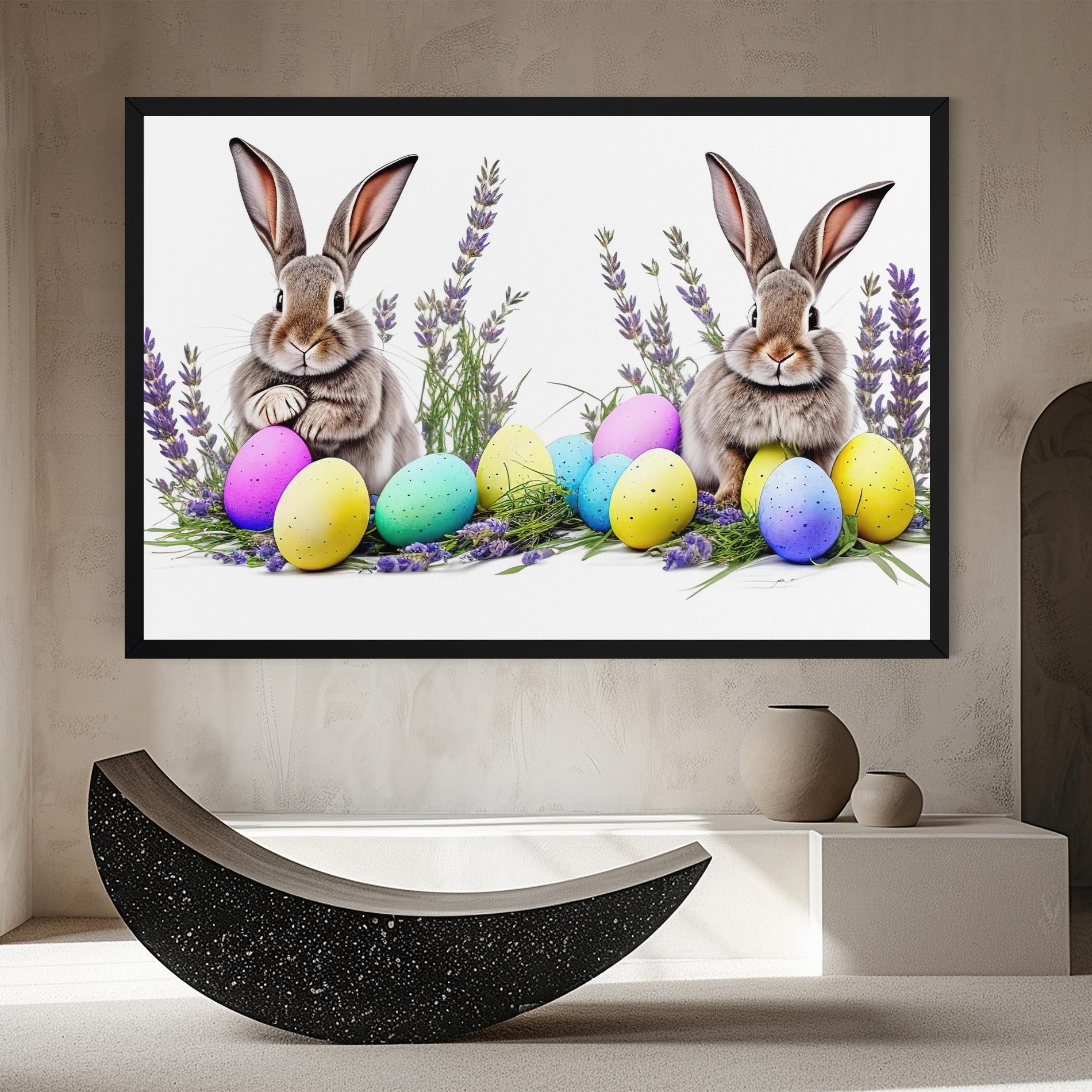 Leinwandbild Flowers Easter Bunny mockup 8