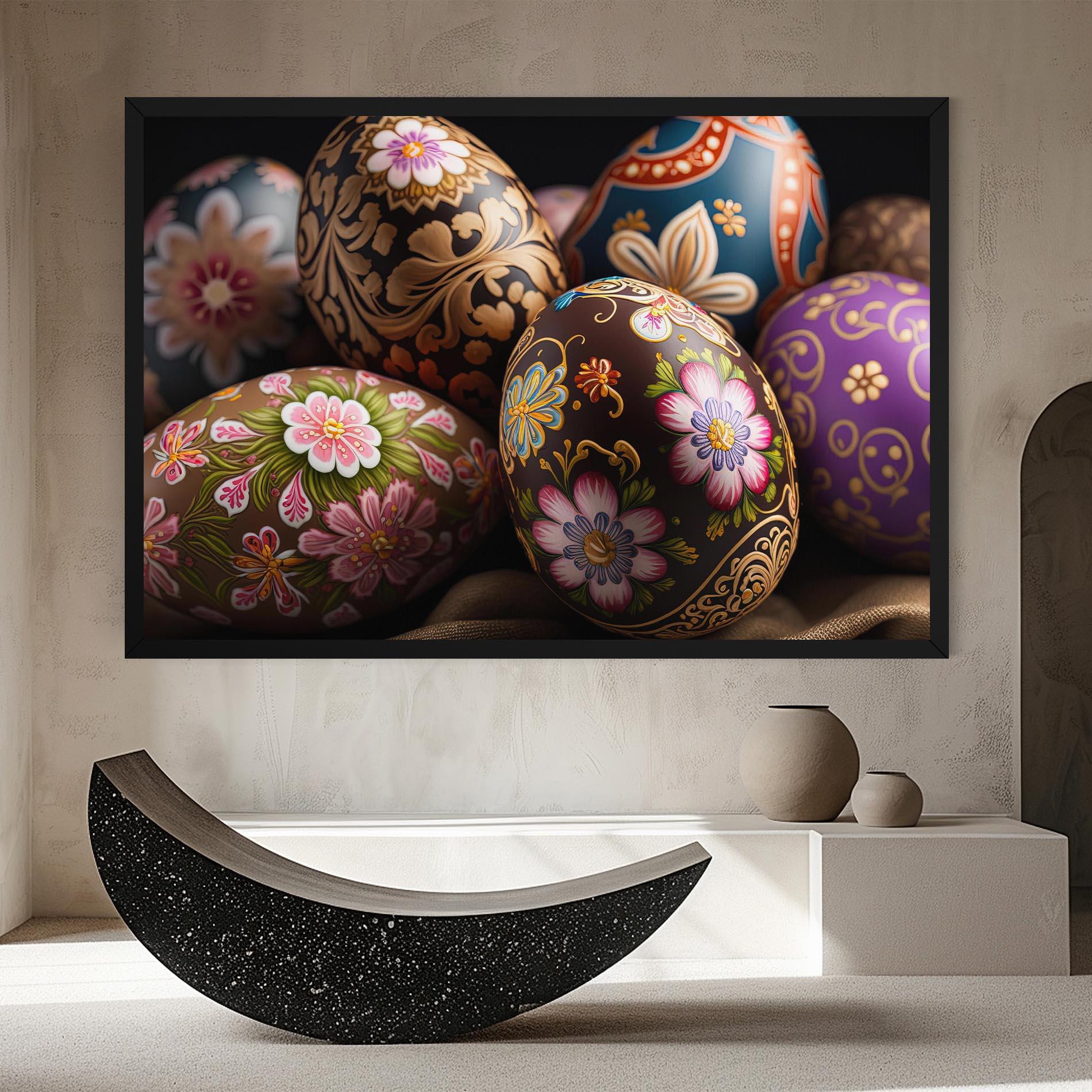 Leinwandbild Pretty Painted Eggs mockup 8