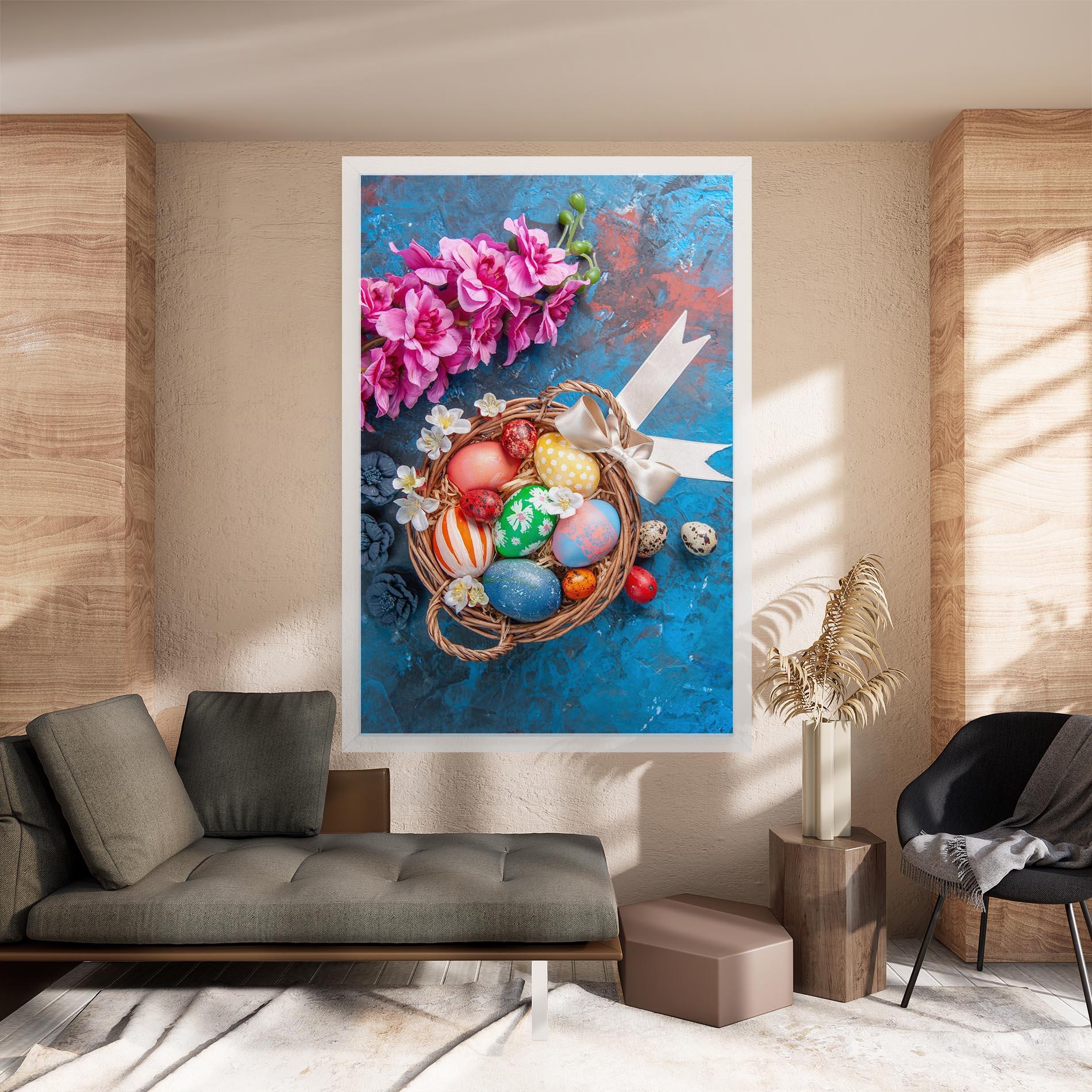 Leinwandbild Colored Easter Eggs mockup 8