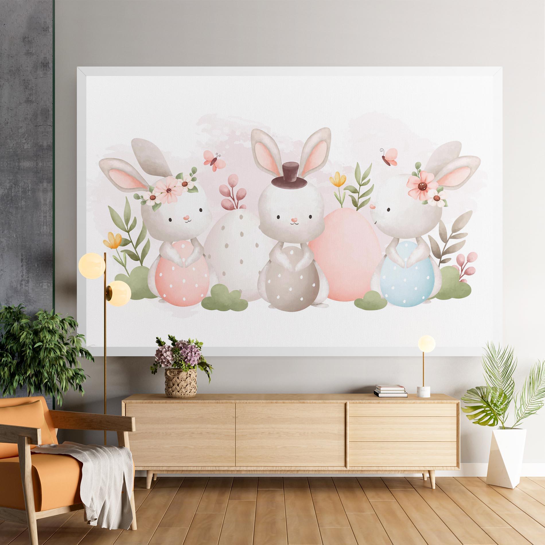 Leinwandbild Bunny With Hat mockup 9