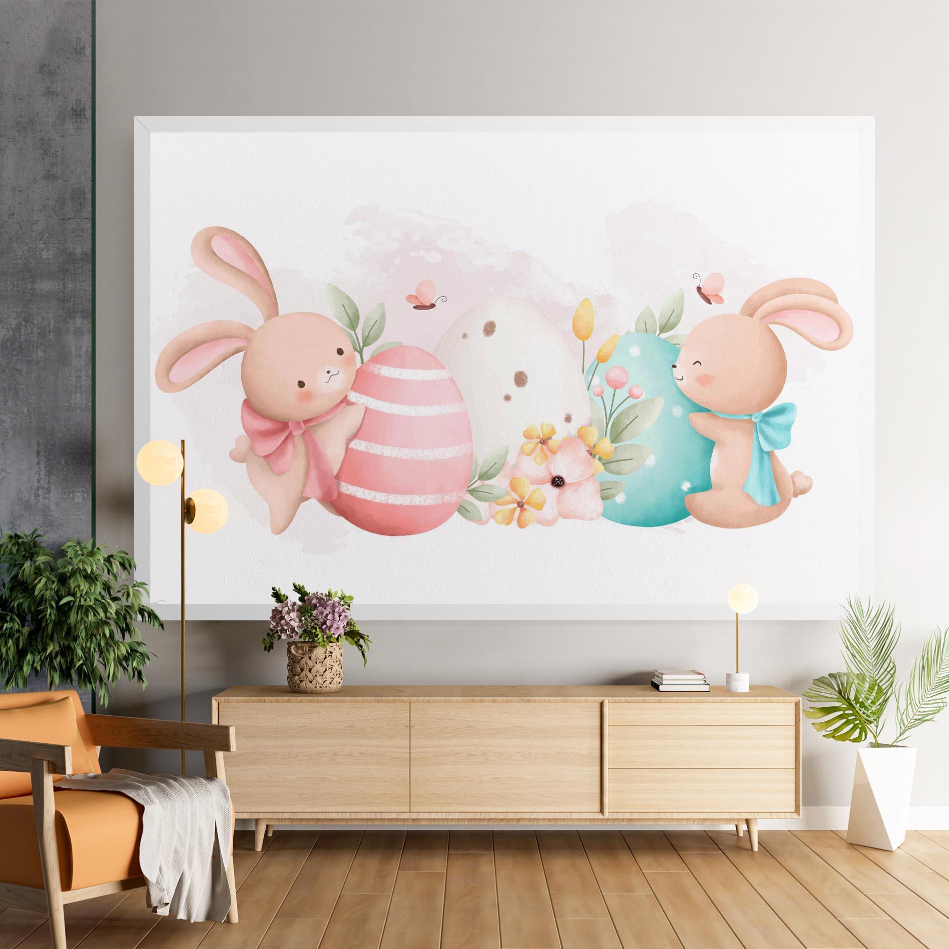 Leinwandbild Cute Bunny Art mockup 9