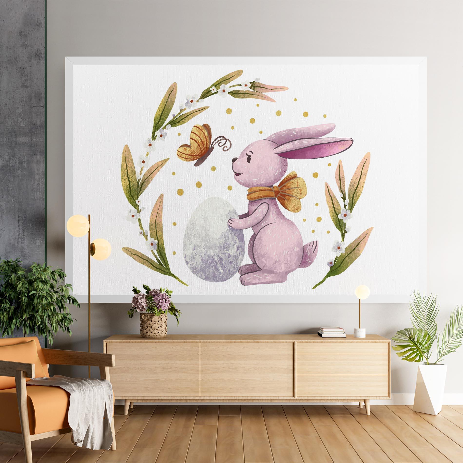 Leinwandbild Easter Pink Bunny mockup 9