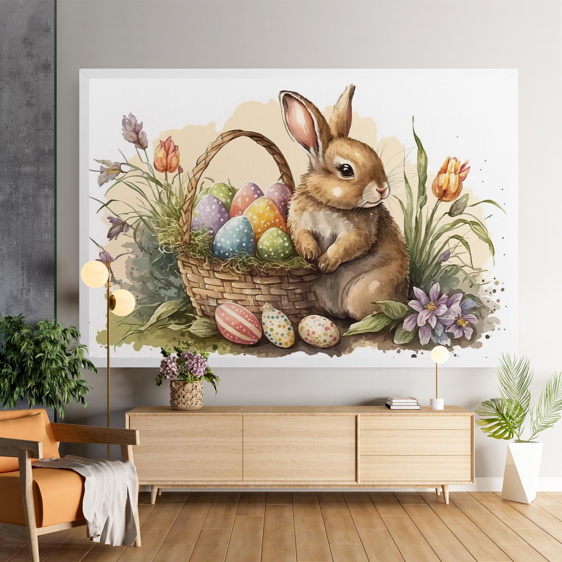 Leinwandbild Eggs Baby Bunny mockup 9