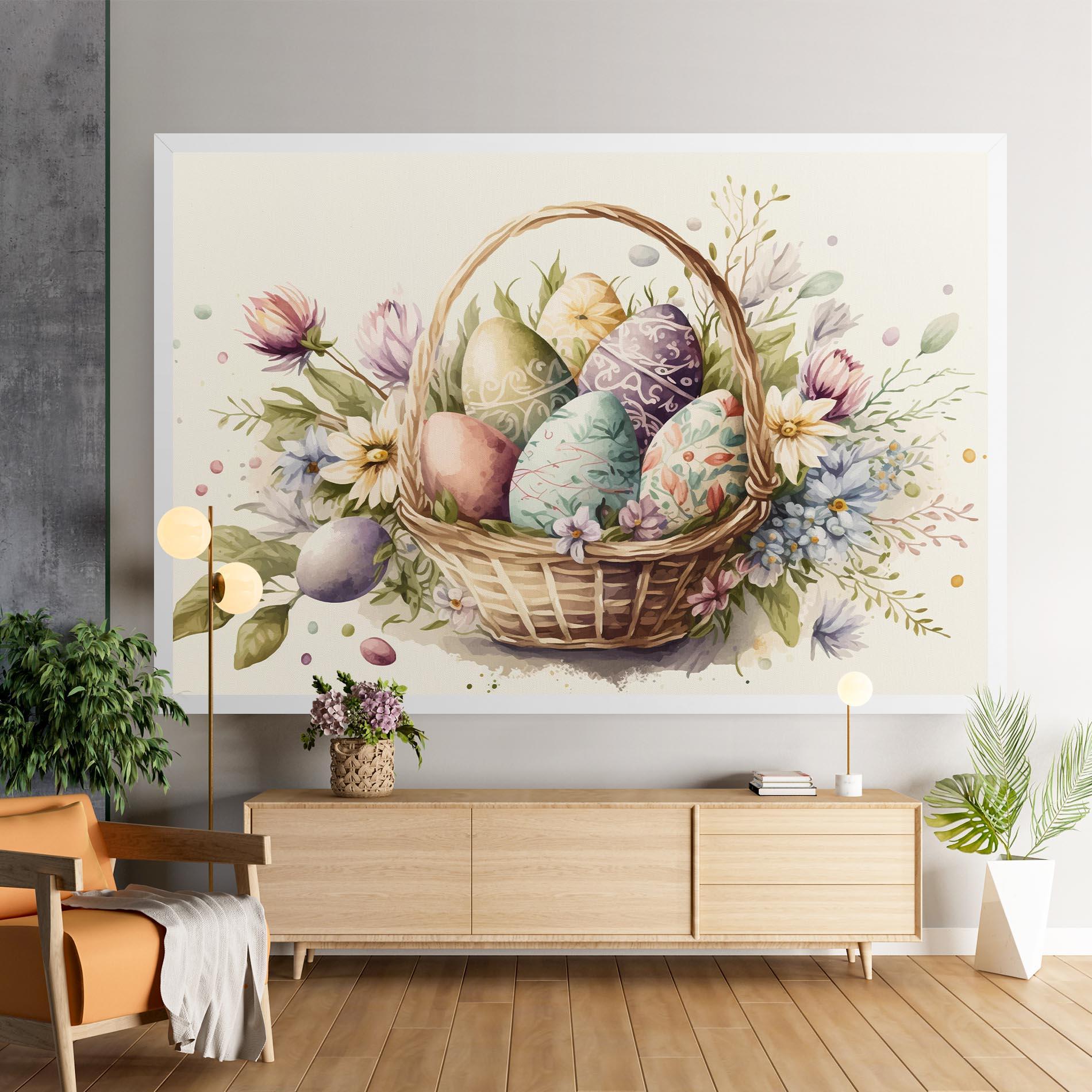 Leinwandbild Eggs Basket mockup 9